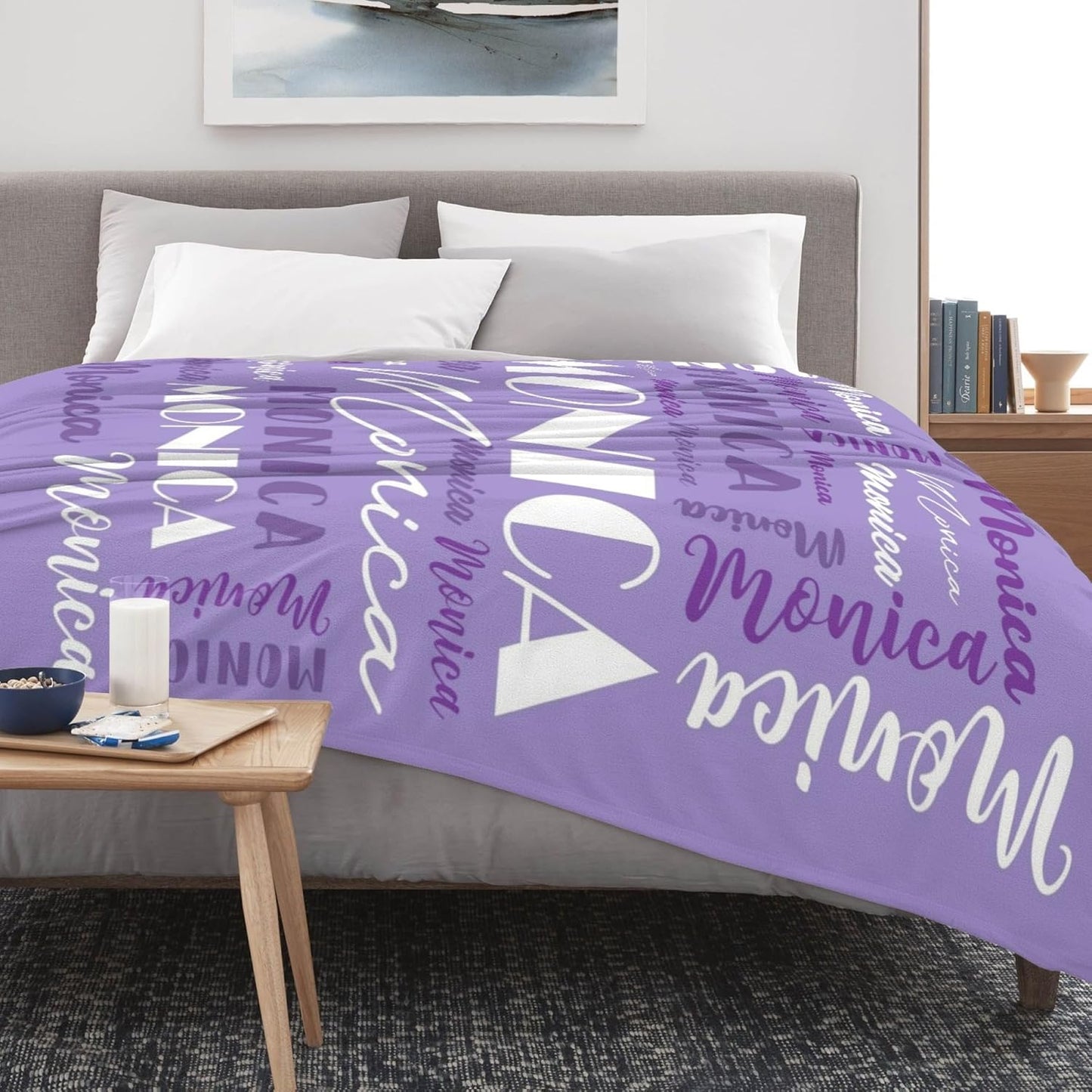 Name Blanket Personalized Blanket for Adult Kids Flannel Customize Throw Blanket Custom (Color 04, 30 x 40 Inches)