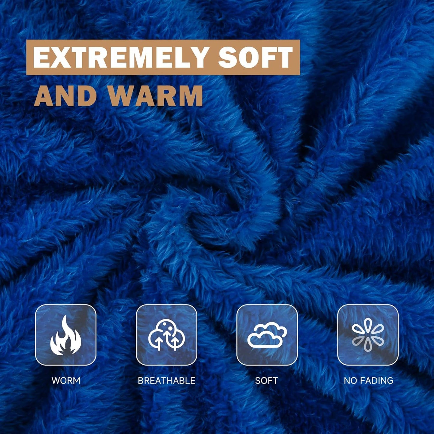 DOWNCOOL Large Body Pillow Insert with Faux Fur Cover - Fluffy Long Bed Pillow for Sleeping - Breathable Full Body Pillow for Adults - 20x54 inch (Blue, with Cover)