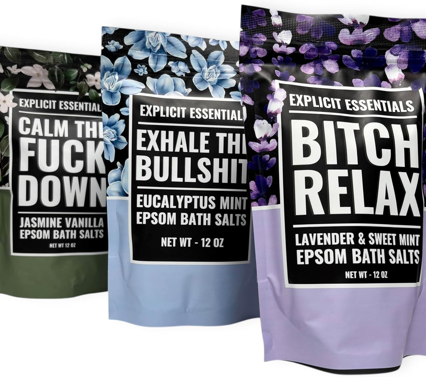 Calming Bath Salt Trio Gift Set Bundle for Women, Spa Gift Idea for Women