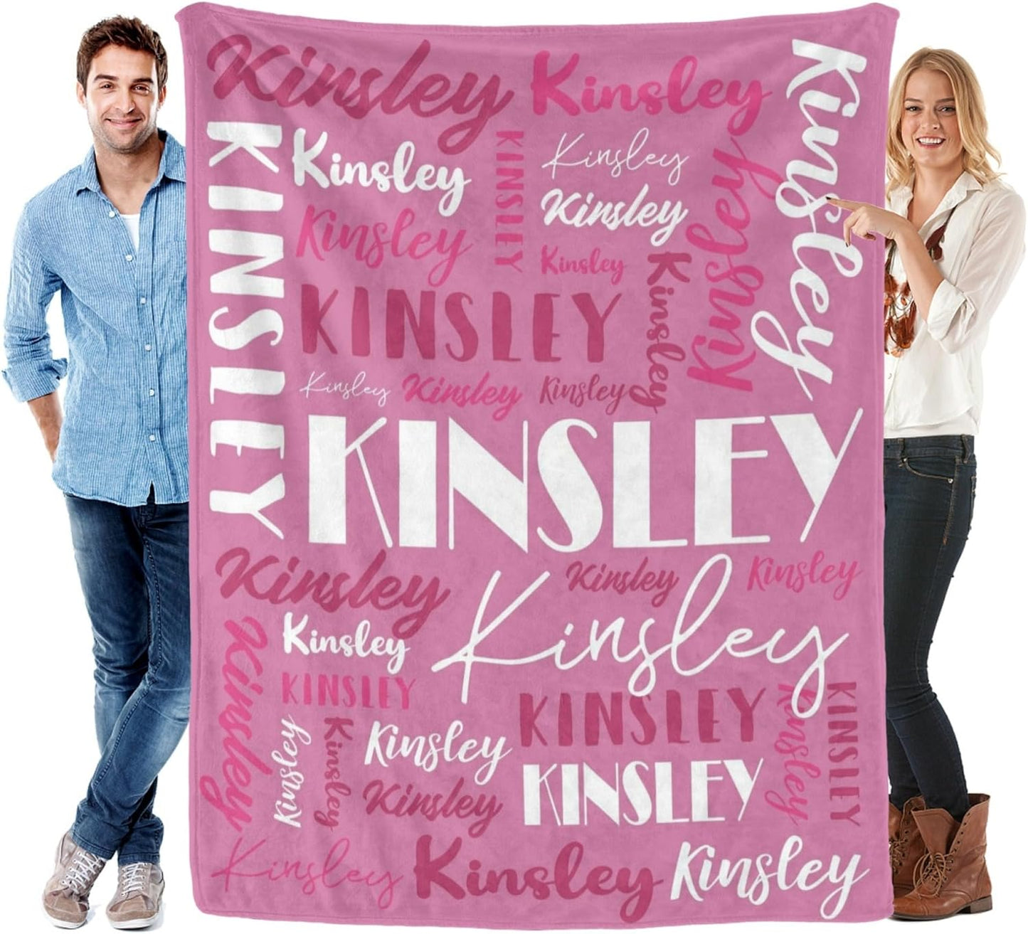 Name Blanket Personalized Blanket for Adult Kids Flannel Customize Throw Blanket Custom (Color 06, 50 x 60 Inches)