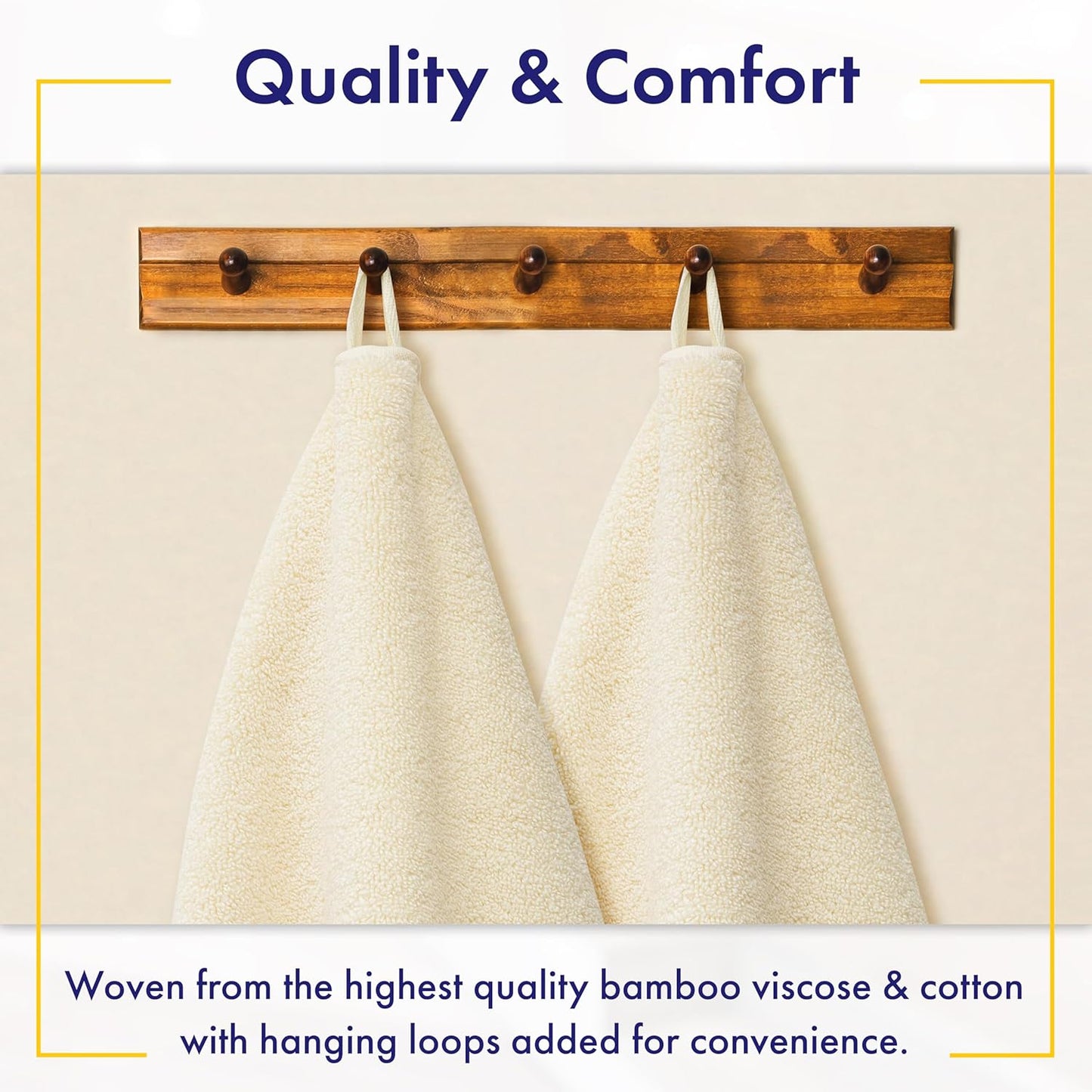 Ultra Soft & Plush Viscose from Bamboo Bath Towels - 700 GSM Luxury Bath Towels - 6 Piece Set - Super Absorbent & Quick Drying (Papyrus)