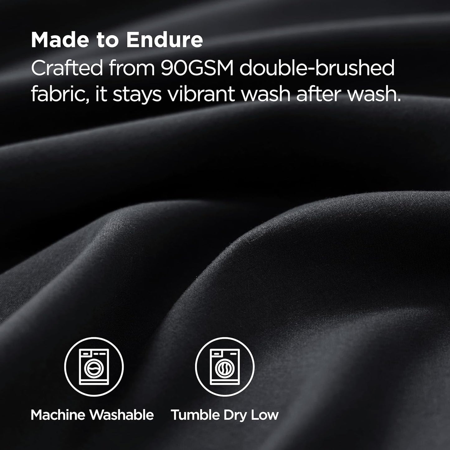 Bedsure Black Pillowcase Set - Queen Size (20x30 inches) Bed Pillow Cover - Brushed Microfiber, Wrinkle, Fade & Stain Resistant - Envelop Closure Pillow Case Set of 2