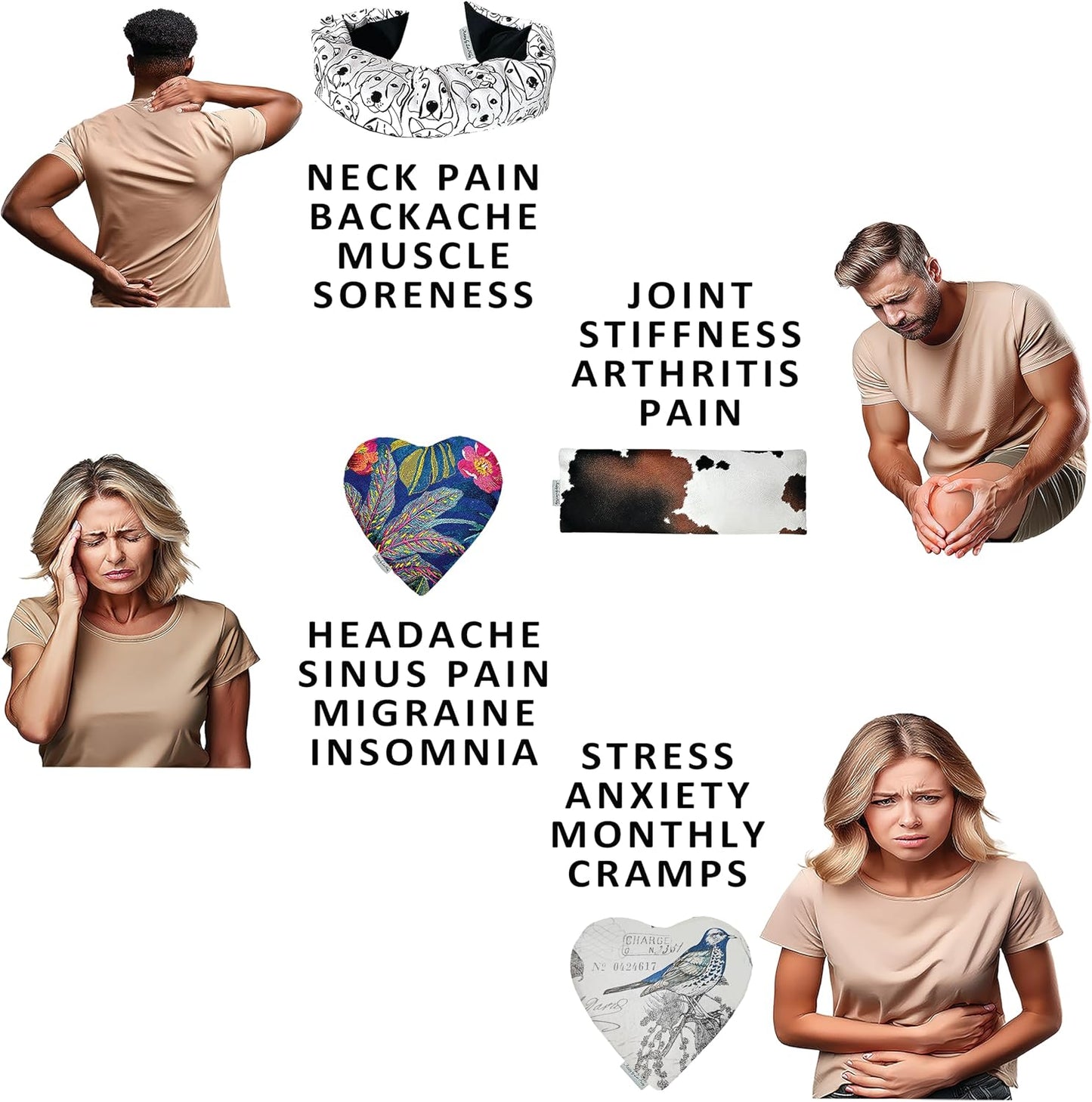 Heat Pack - Handmade Microwavable Heating Pads - Unique Microwave Heating Pad for Rapid Pain Relief & Comfort - Suitable for The Neck, Stomach Cramps & More - Heat Wrap or Hot Compress Neck