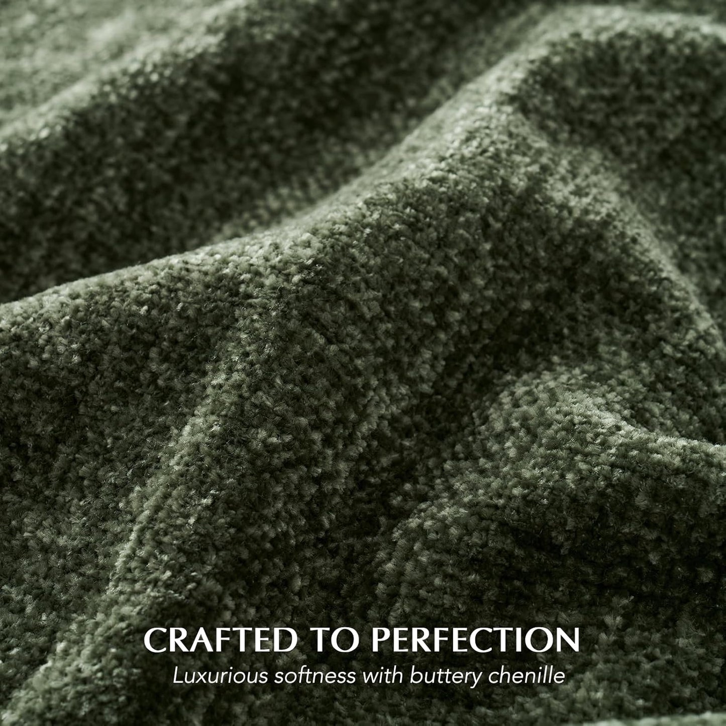 EVERGRACE Soft Chenille Throw Blanket for Couch, Cozy Plush Fuzzy Decorative Chenille Knit Throw Blanket with Tassels, Lightweight Blanket and Throws for Bed Sofa Gift Home Decor, Olive Green 60"x80"