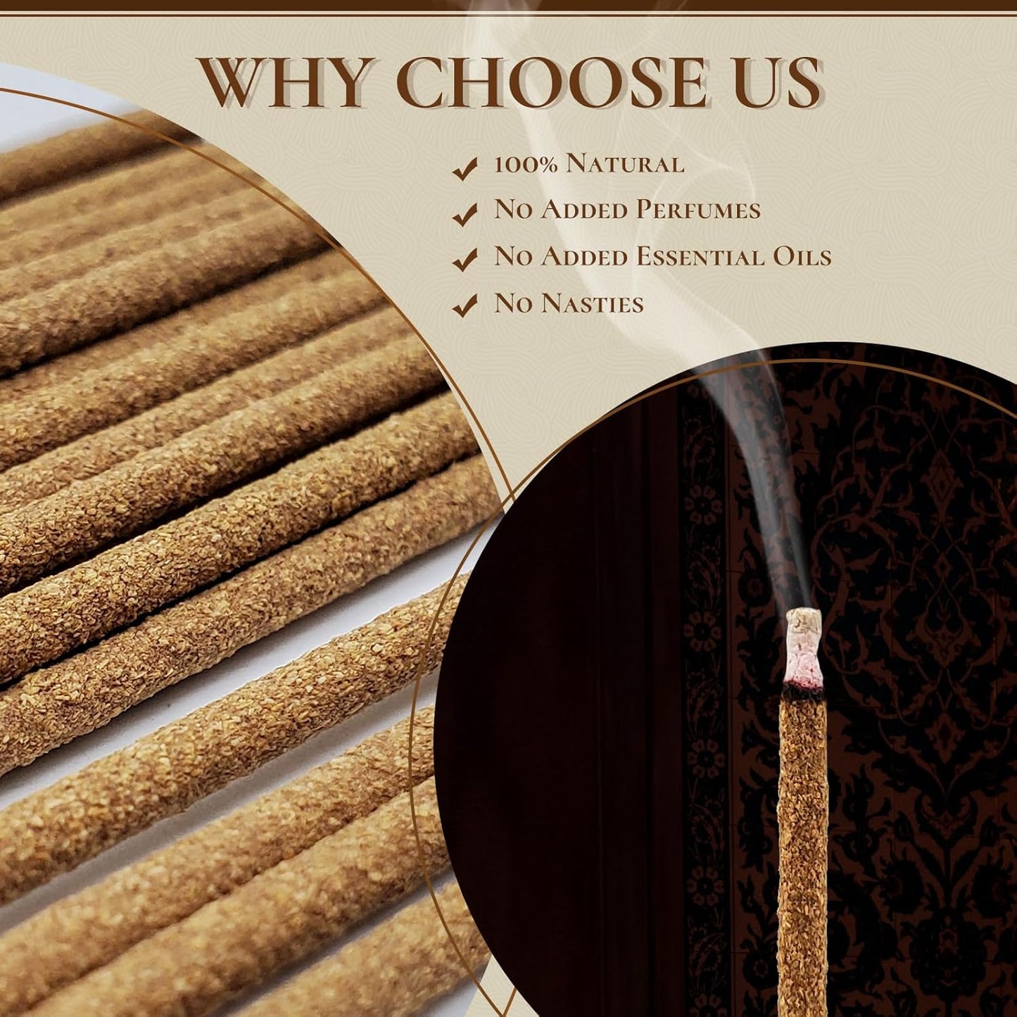 Palo Santo Incense Sticks, 100% Natural sustainably harvested Peruvian Palo Santo, Suitable for Meditation, Relaxation, and Spiritual Purification. (60 Palo Santo Sticks)