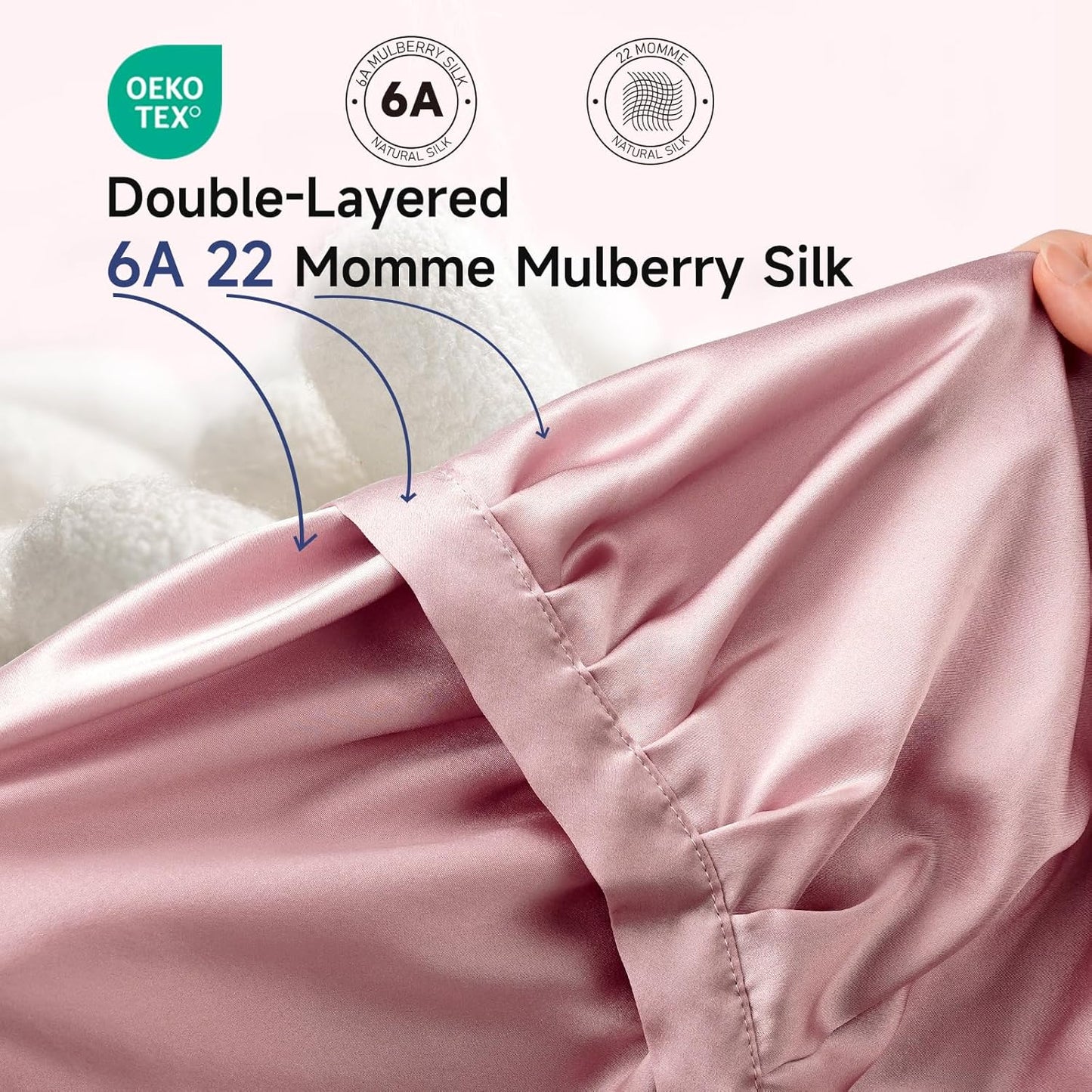 Kaome 100% Mulberry Silk Bonnet for Sleeping Women, 22 Momme Double Layer Silk Hair Wrap, Non-Slip Sleep Cap with Adjustable