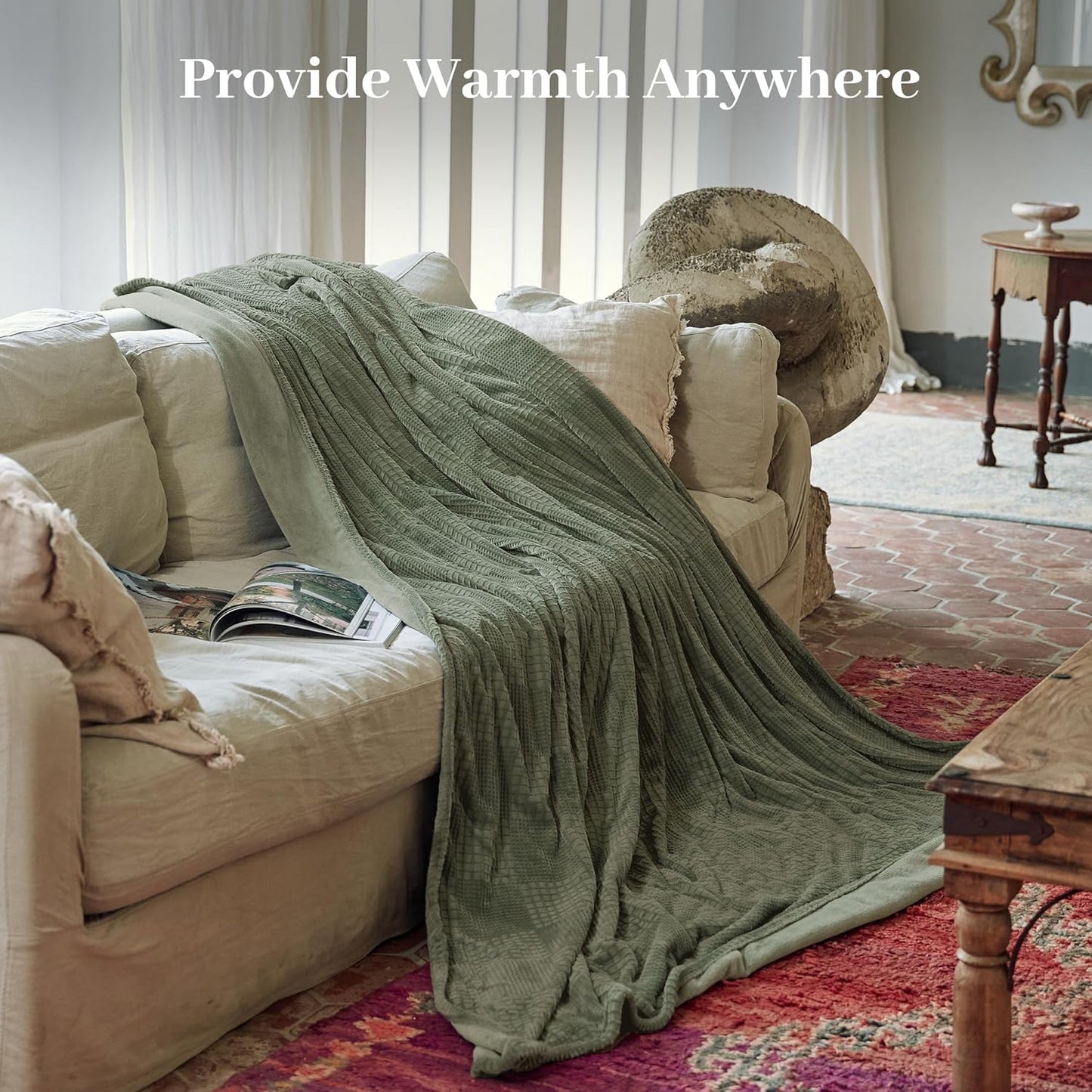 Electric Blanket Twin Size 62''X84'' - Heated Blanket with Single Control Fast Heating 9 Heating Levels & 10 Hours Auto Off,ETL Certified Machine Washable (Gray Green