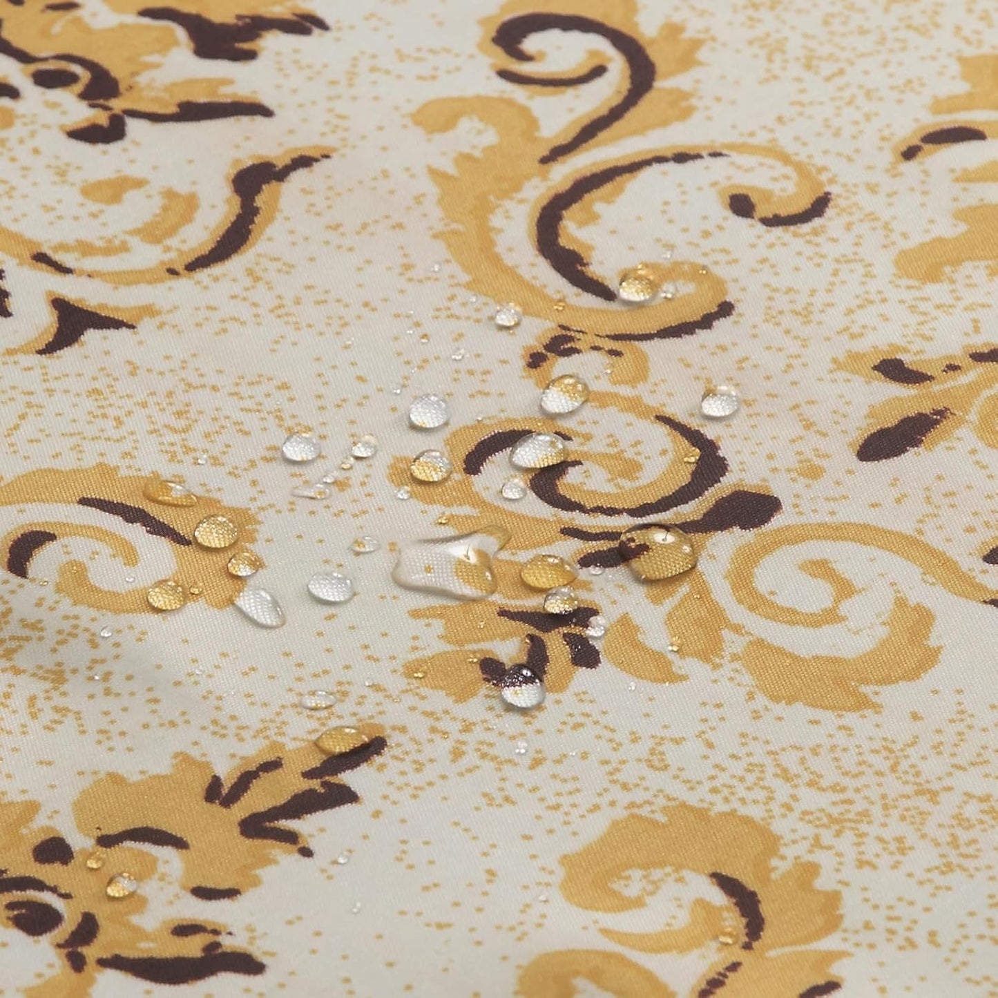 Long Fabric Shower Curtain, Burgundy and Gold Damask Print Shower Curtains for Bathroom, Classic Baroque Bathroom Curtains, 62" W x 78" H