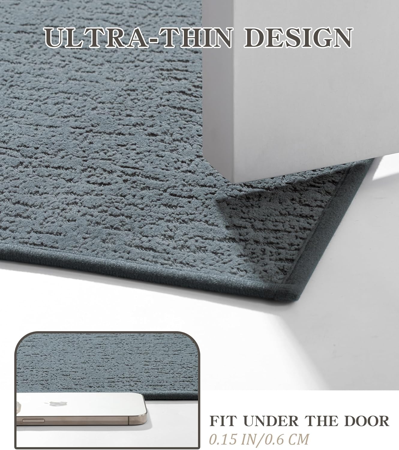 chakme Bathroom Rug Sets 3 Piece, Ultra Thin Bath Mat Quick Dry Bath Mat Set, Absorbent Bath Mat for Bathroom Non Slip Machine Washable, (Light Blue, 3 Piece)