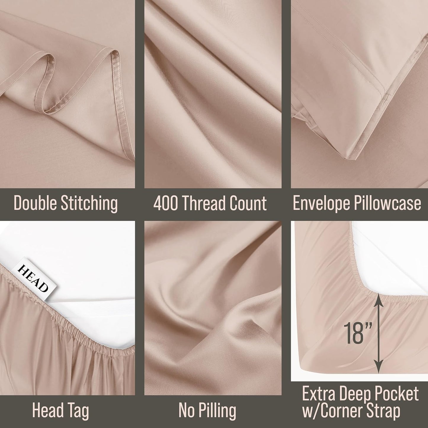 Bella Coterie Luxury Bamboo Viscose Twin XL Size Sheet Set | 100% Organically Grown | Ultra Soft | Cooling for Hot Sleepers | 18" Deep Pocket [Dusty Rose]