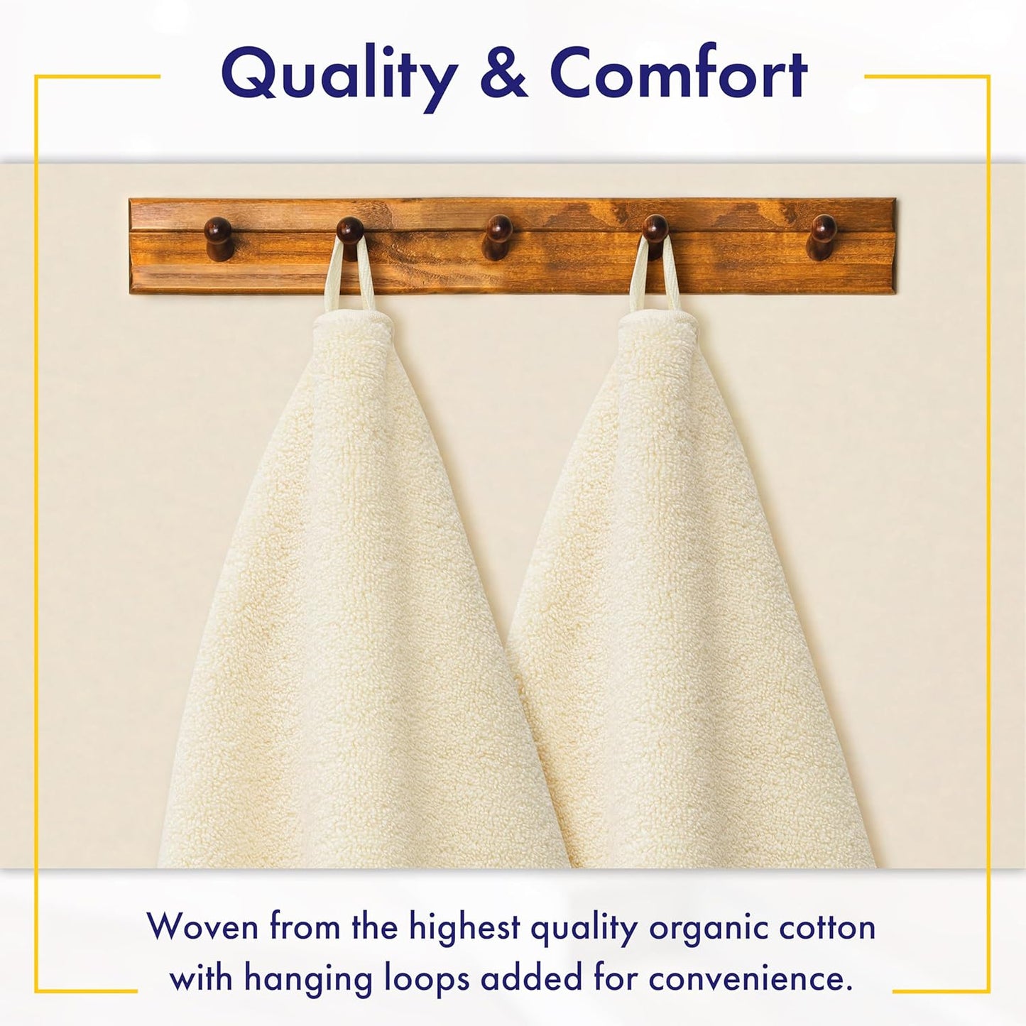 100% Organic Luxury Bath Sheets - GOTS Certified - Extra Large 35x70 Inches (Pack of 2) Zero-Twist, Long-Staple Cotton Bath Sheet Set (Papyrus)
