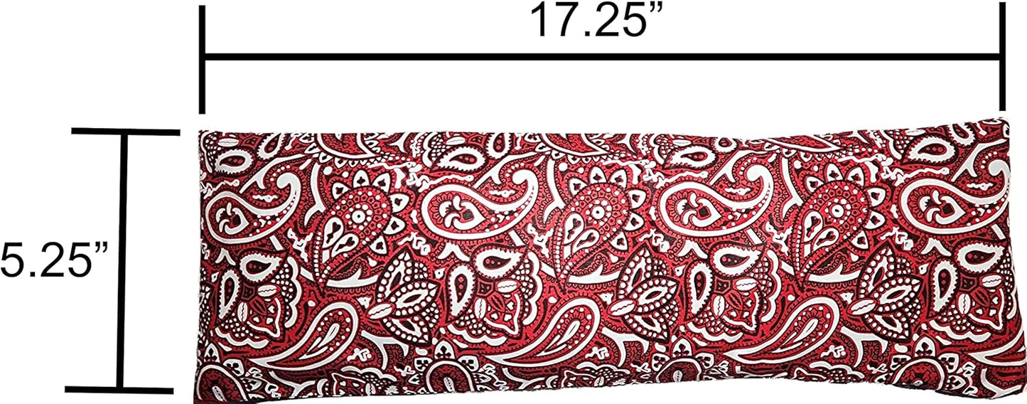 Microwavable Corn Filled Heating Pad and Cold Pack/Washable 100% Cotton Cover (Bandana - Shiny Red, 5.25in W x 17.25in L)