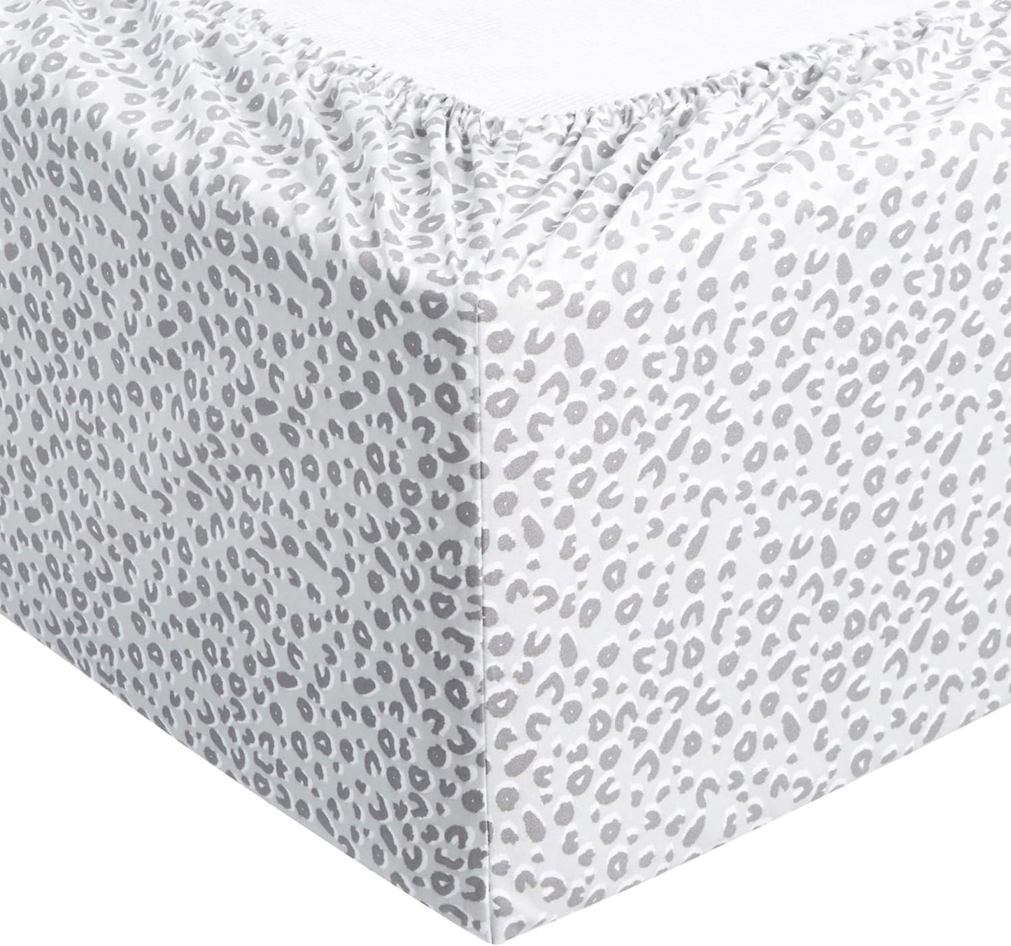 Amazon Basics Lightweight Super Soft Easy Care Microfiber 4 Piece Bed Sheet Set With 14-inch Deep Pockets - Queen, Gray Cheetah,Printed