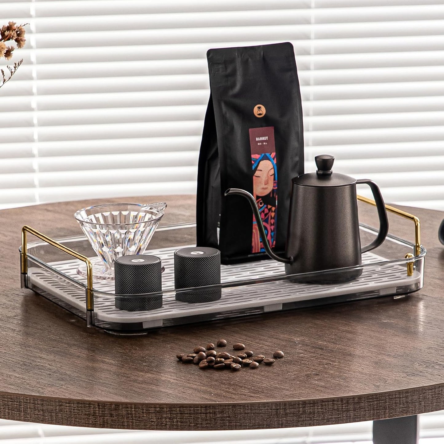 Seoneiro Whiskey Tray, Glass Cup Rack, Mug Holder, Coffee Cup Organizer, Bathroom Countertop with Drain Board Wine Glass Decorative Organizer, Food Tray, Kitchen Spice Rack