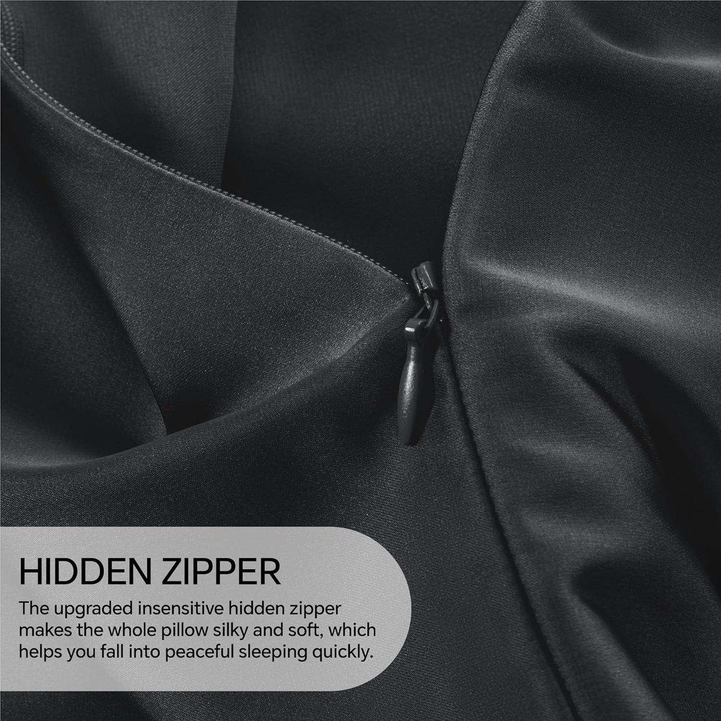 INFIIXSO Mulberry Silk Pillow Case King Size, Silk Pillowcase with Hidden Zipper 20"x36", Extraordinary Smooth and Soft Pillow Cases for Hair and Skin(Black, 1 Pack)