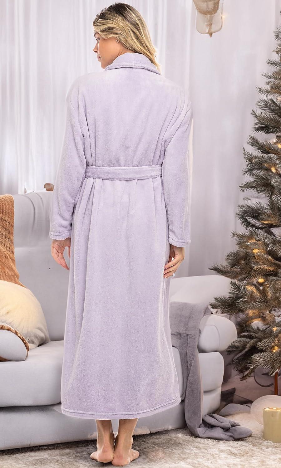 Alexander Del Rossa Plush Robe for Women, Long Fleece Winter Bath Robe, Plus Size