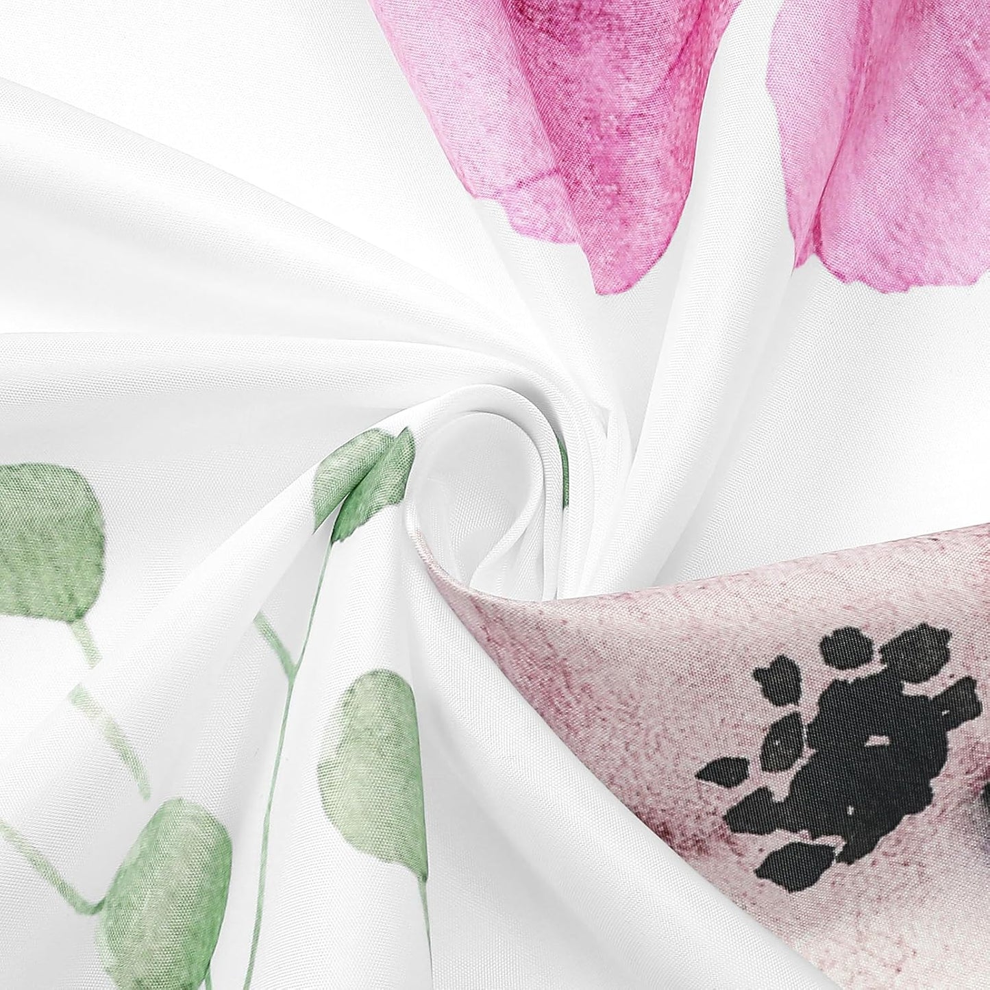 Gibelle Watercolor Floral Shower Curtain, Pink Beige Flower Shower Curtain for Bathroom, Modern Minimalist Waterproof Fabric Shower Curtain Set with Hooks 72x72 Inch