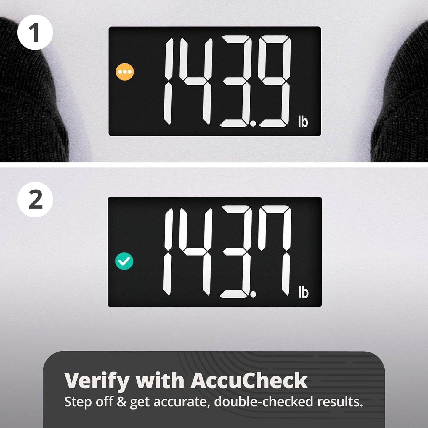 Greater Goods Digital AccuCheck Bathroom Scale for Body Weight, Capacity up to 400 lbs, Batteries Included, Pearl Gray