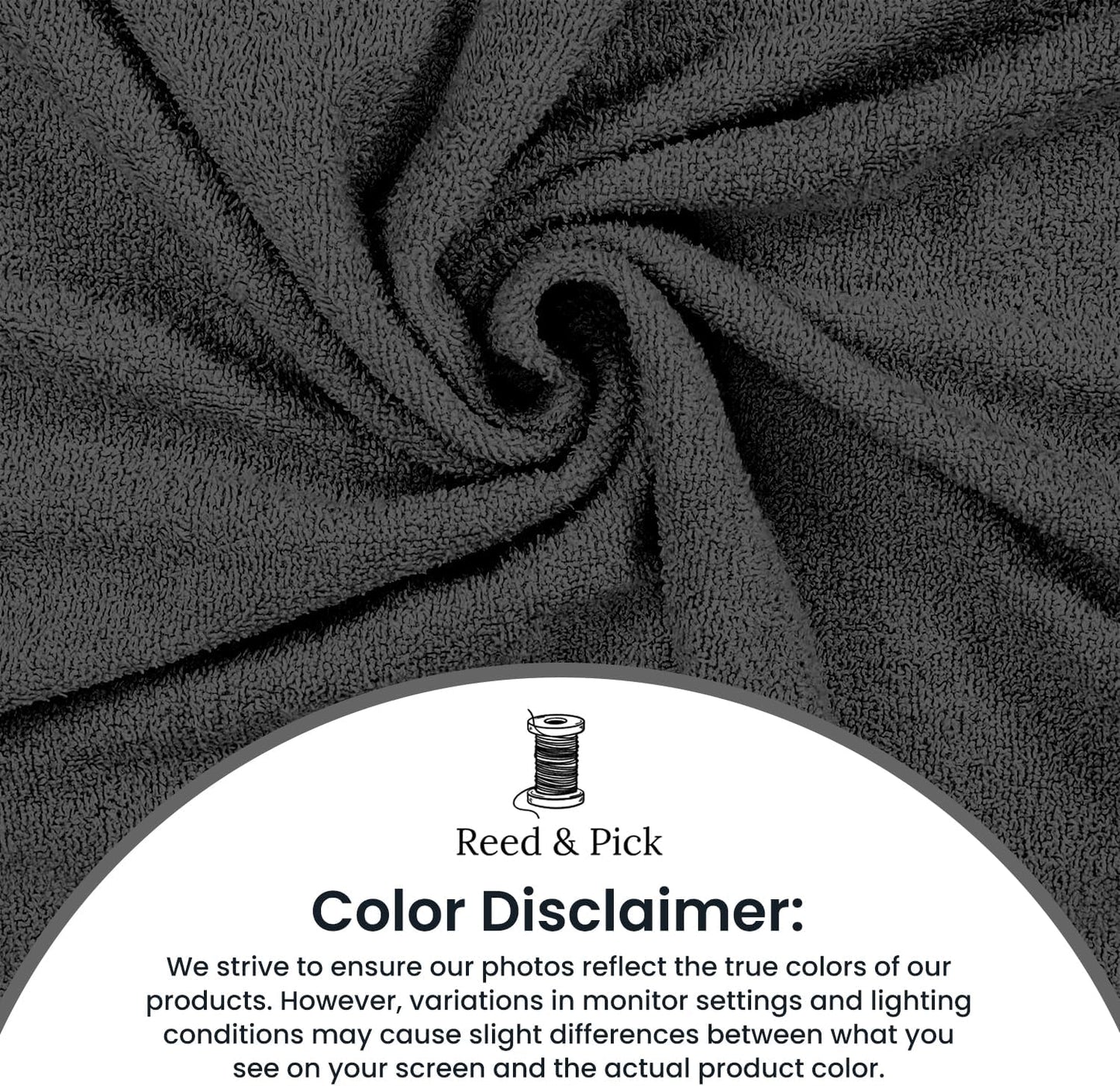 Reed&Pick 24 Pack Dark Grey Hand Towels 100% Cotton Spa Towels – 16x26 inches Highly Absorbable Facial Gym Towel Hair Towels and Face Bulk Small Towel (Not Bleach Proof)