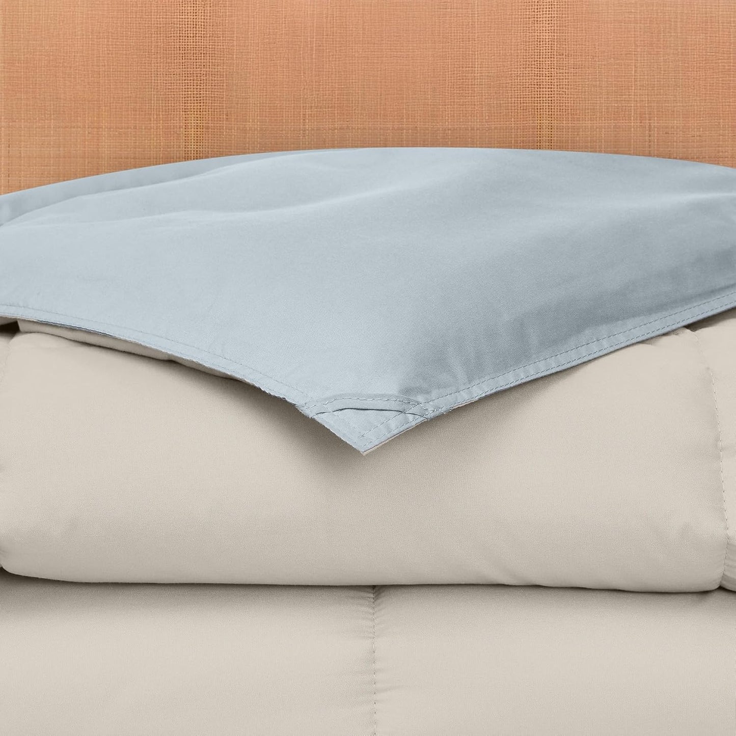 Modern Threads Down Alternative Reversible Comforter Beige/Light Blue Twin