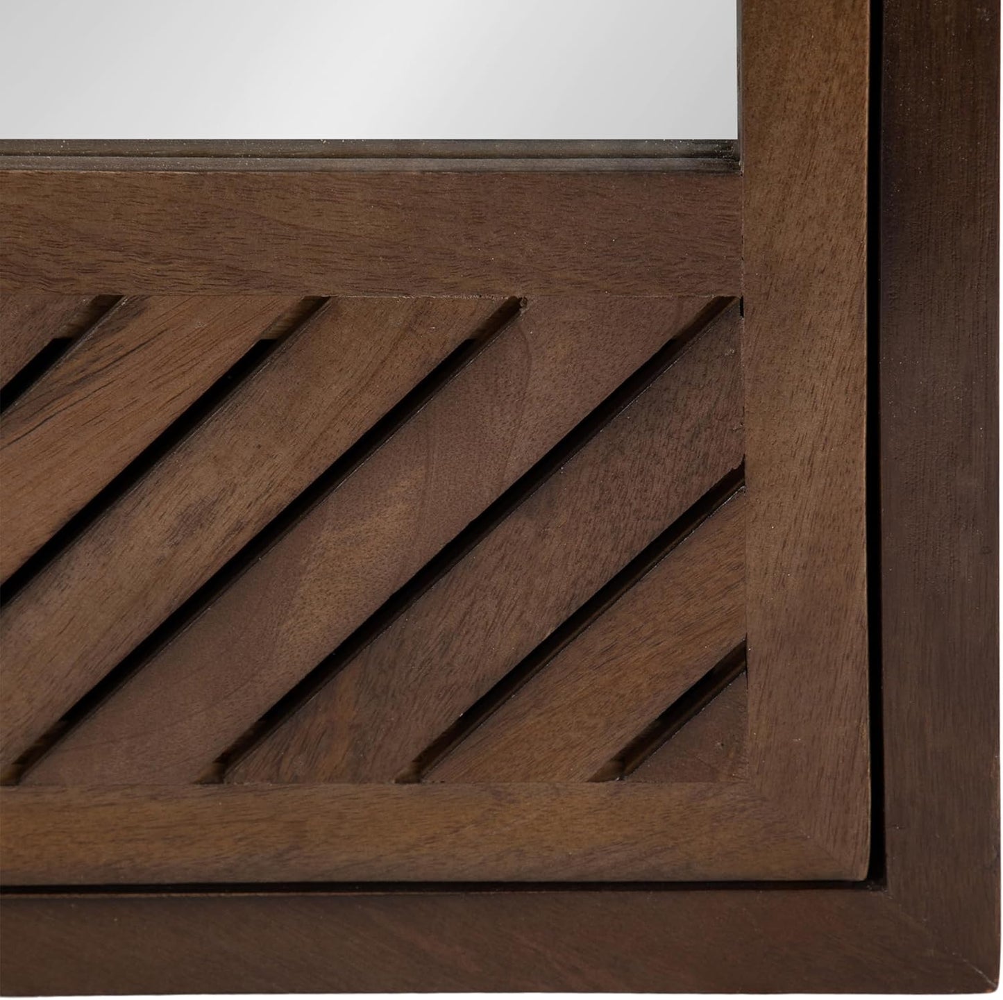 Kate and Laurel Mezzeta Decorative Modern Rectangle Bathroom Cabinet with Mirror, 20 x 5 x 30, Brown, Wooden Bathroom Mirror with Storage for Bath Medicine Cabinet or Over-The-Toilet Storage Cabinet