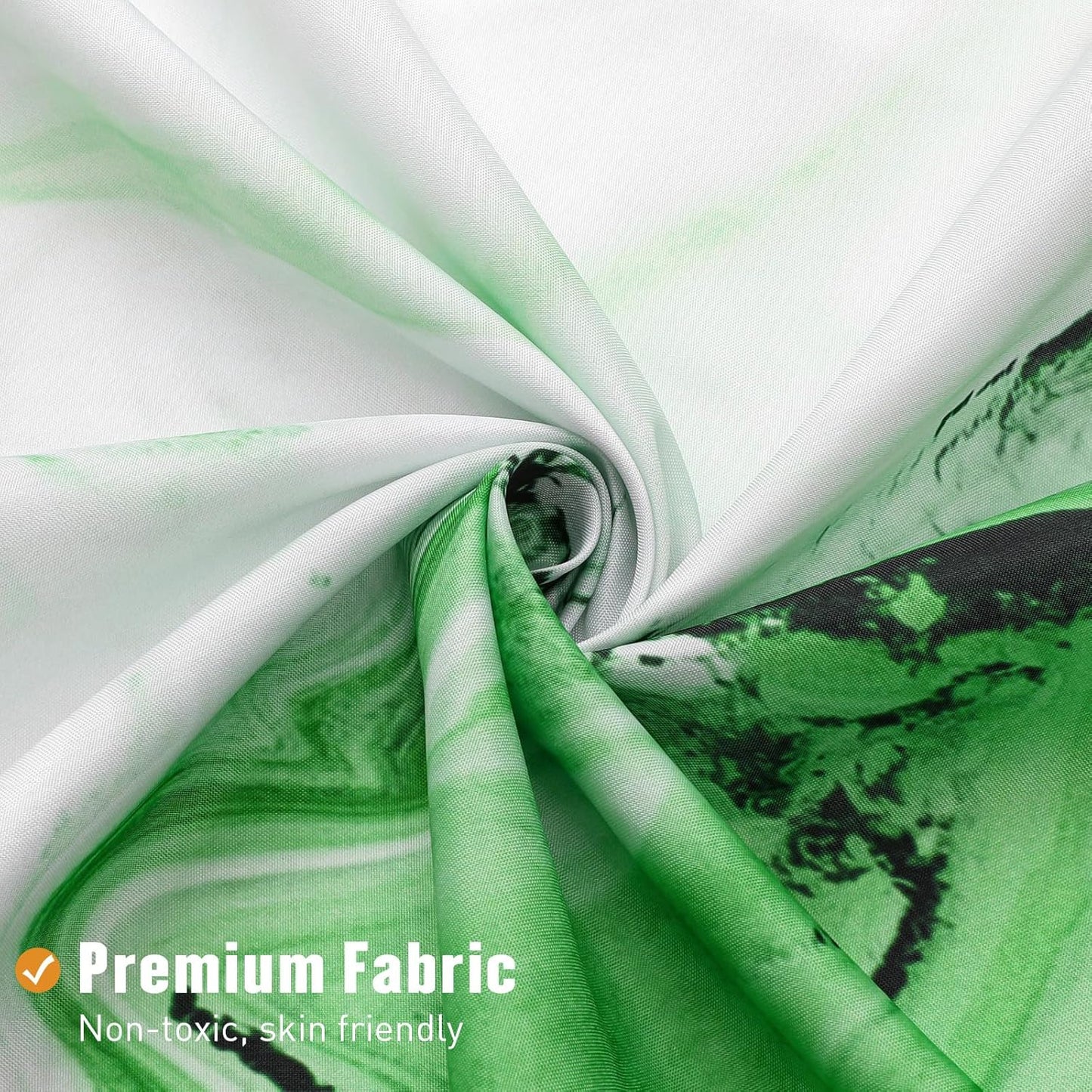 MitoVilla Emerald Green Marble Shower Curtain, Modern Ombre Fabric Cloth Shower Curtains for Luxury Bathroom Decor, Abstract Watercolor Shower Curtain, 72x72