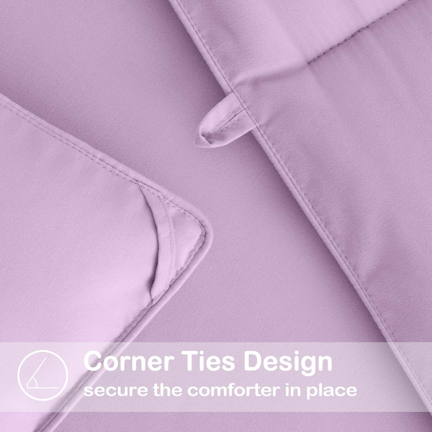 EASELAND California King Down Alternative Comforter - Quilted Duvet Insert for All Seasons, Soft Lightweight with Corner Tabs, Summer Winter Warm Bedding, Lavender 96x104 Inches