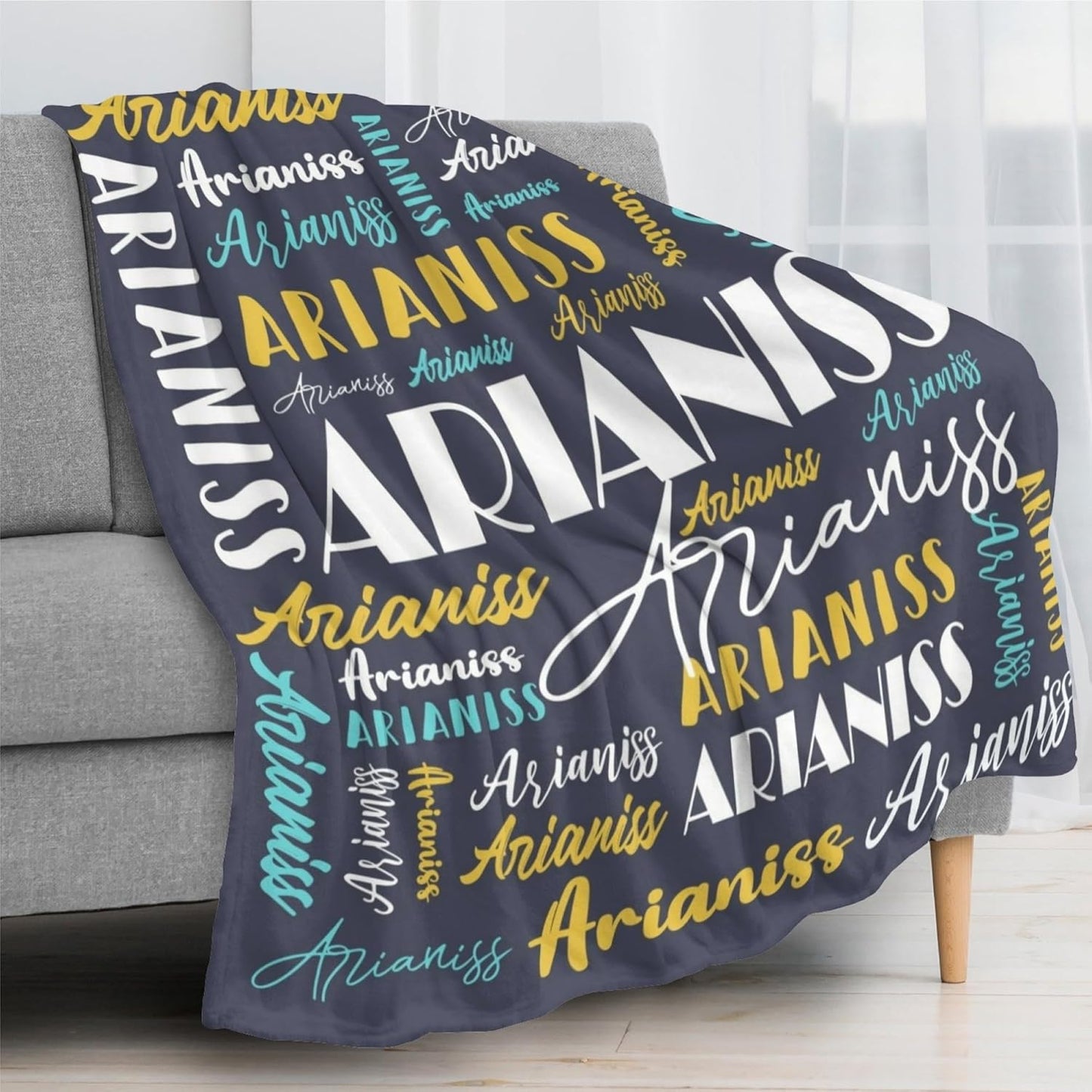 Name Blanket Personalized Blanket for Adult Kids Flannel Customize Throw Blanket Custom (Color 09, 40 x 50 Inches)