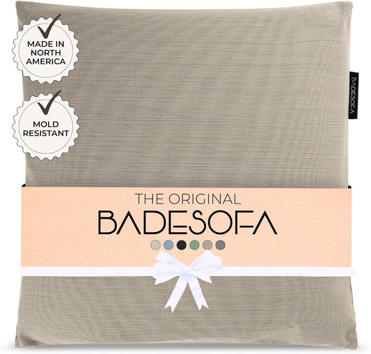 BADESOFA® Luxury Bath Pillow M - Lusciously Soft & Comfortable Tub Pillow for Bathtub - Washable & Quick-Drying Bath Back Pillow - Non-Slip Full Body Tub Pillow - Luxury Spa Cushion in Beige