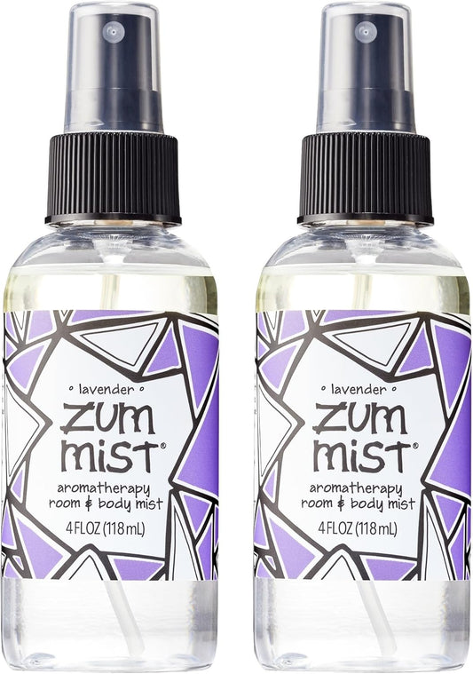 Indigo Wild Zum Mist Room & Body Spray - Aromatherapy Essential Oil Spray - Natural Body Mist & Room Spray - Lavender Scent - 4 fl oz (2 Pack)