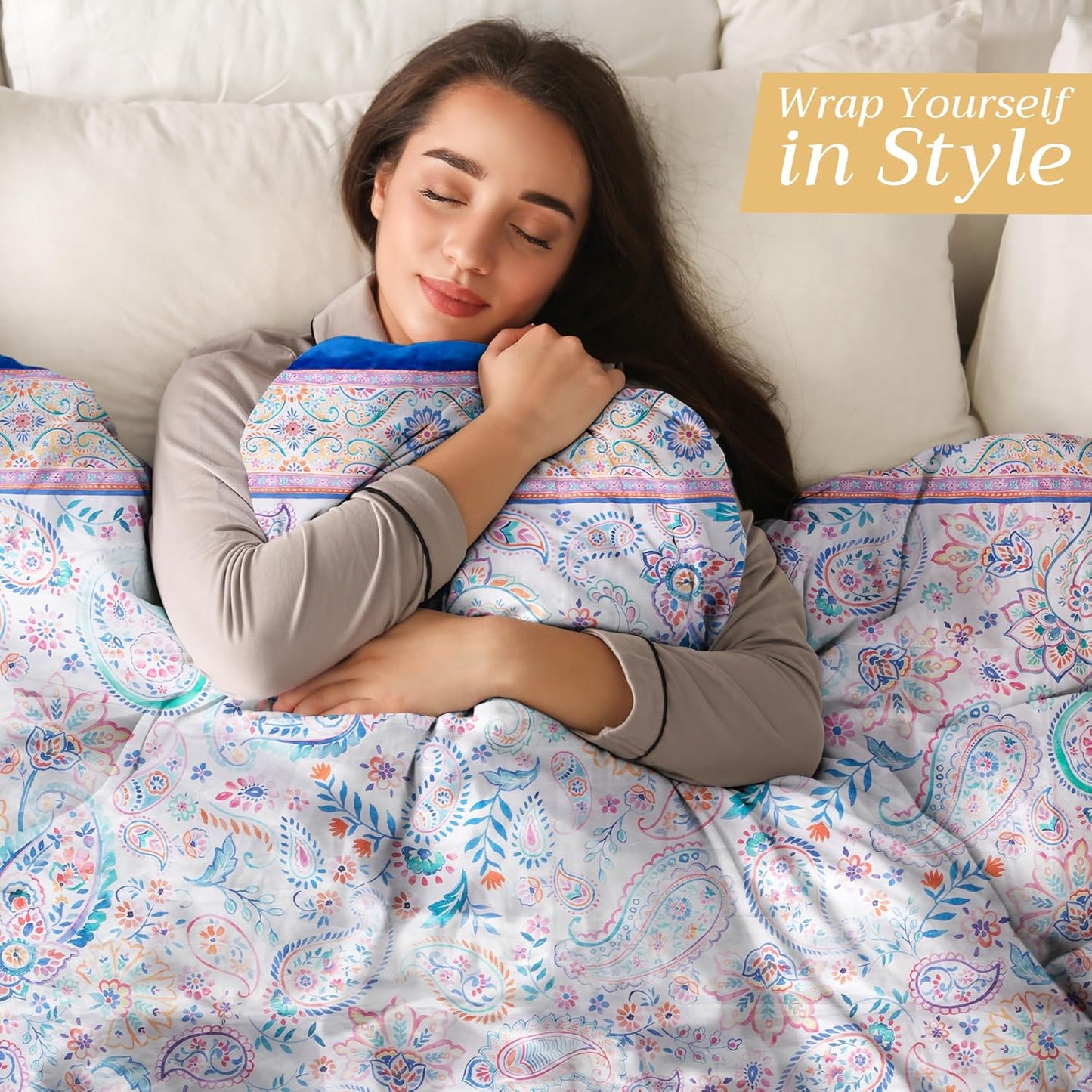Maison d' Hermine Throw Blanket for Couch Lightweight Soft Warm Breathable Cotton Throw Blankets for Bed Girls Boys Women Men Gifts Sofa Travel Living Room Chair Bedding (50"x60", Indian Floral)