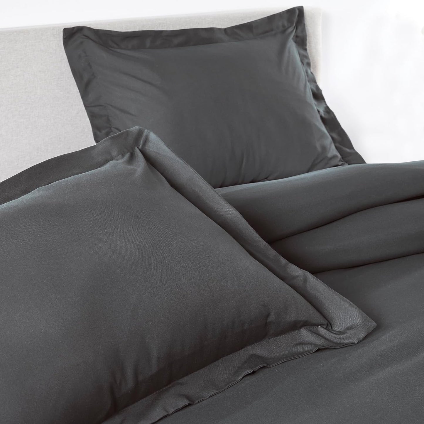 PeachSkinSheets Night Sweats: The Original 1500TC Soft King/Cali King Duvet Cover Set Graphite Gray