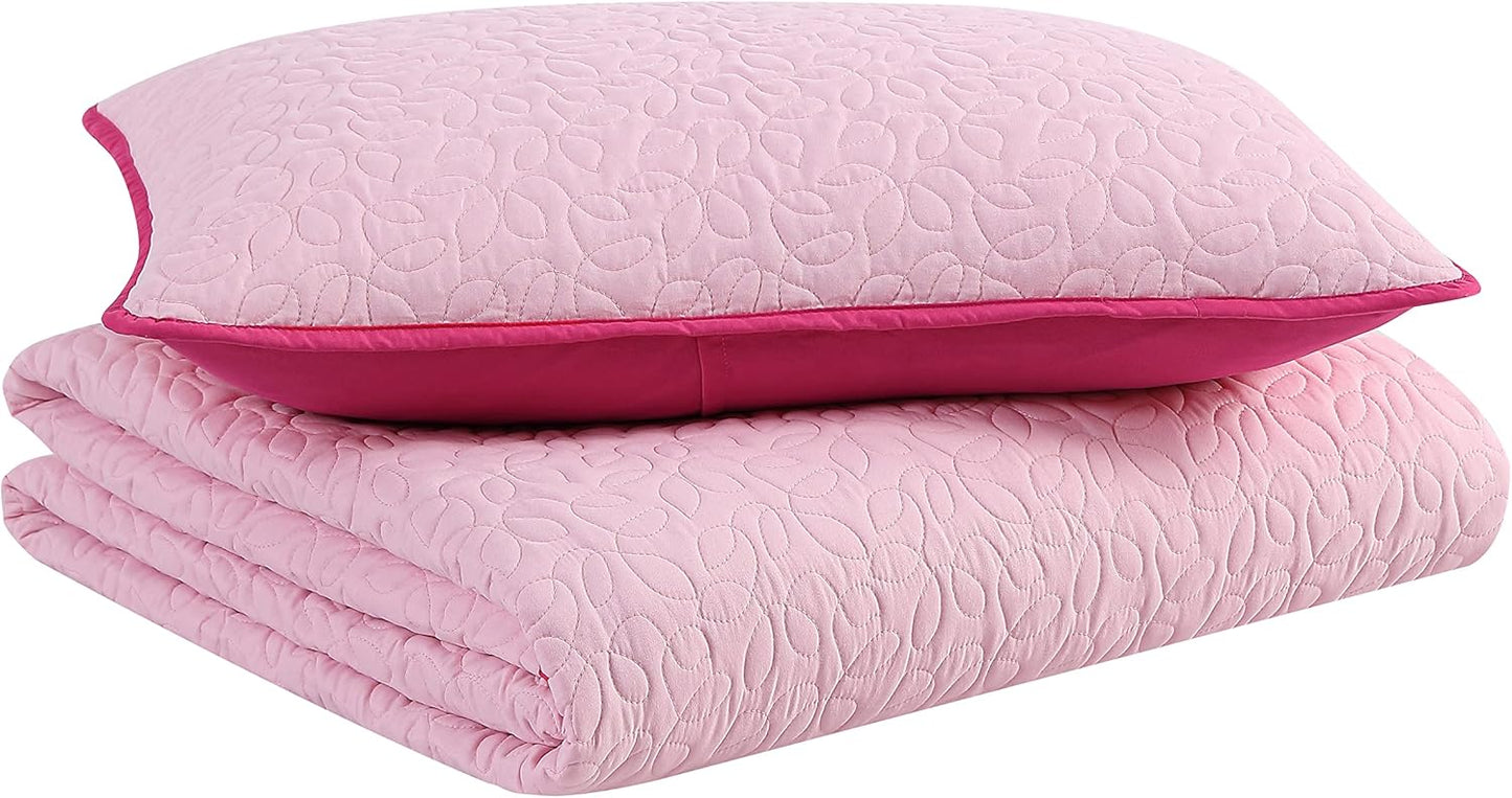 Eddie Bauer - Twin Quilt Set, Reversible Kids Bedding with Matching Sham, Ideal for Toddler Bedding Set (Garden Pink, Twin)