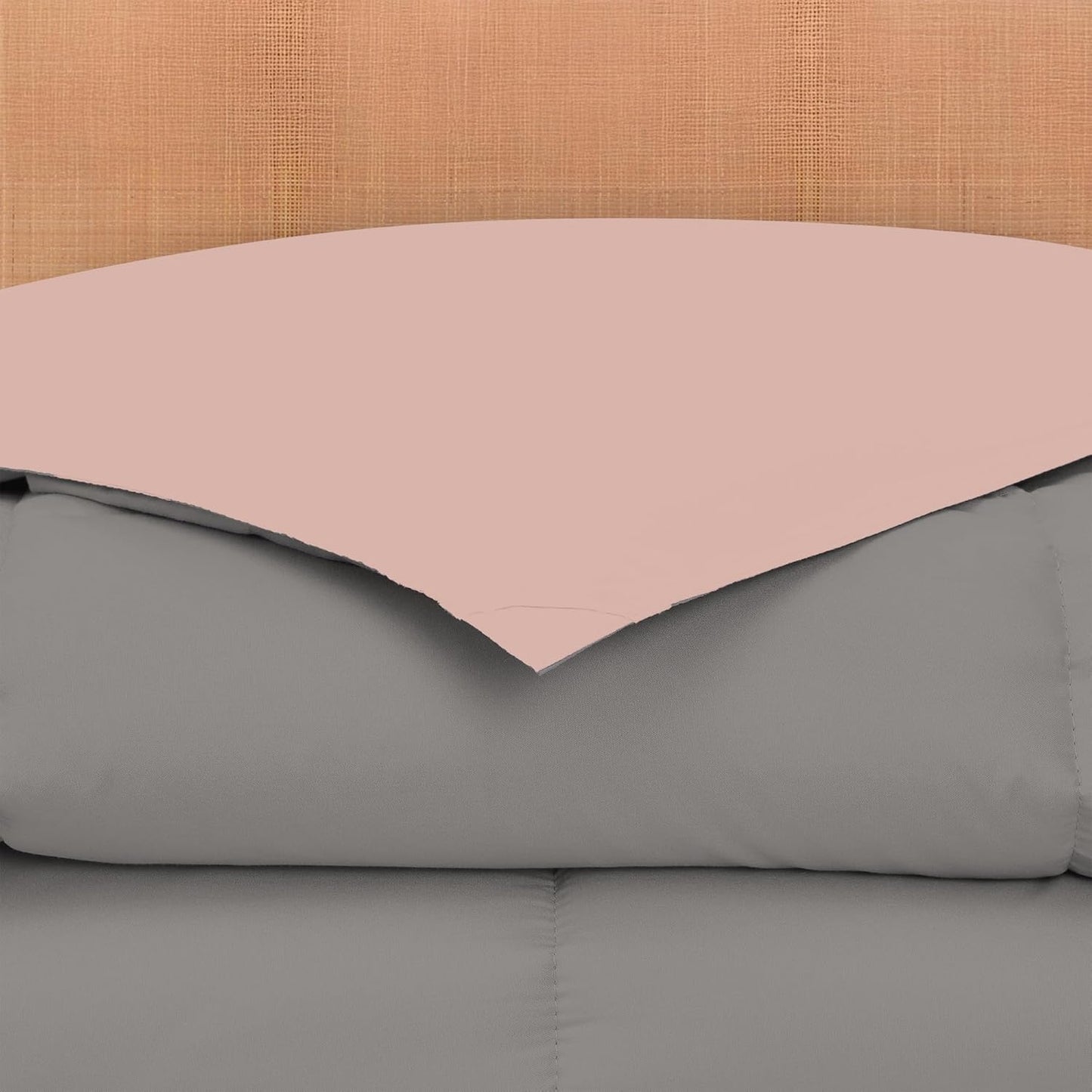 Modern Threads Down Alternative Reversible Comforter Charcoal Gray/Blush Queen