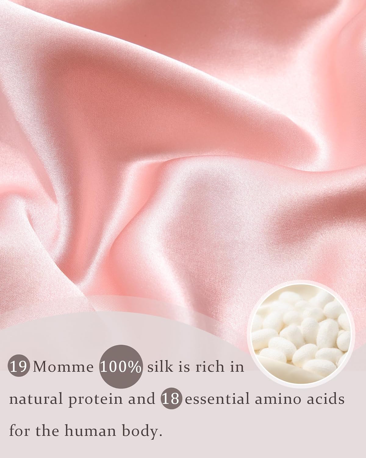 100% Mulberry Silk Bonnet for Sleeping Women Double Layer Silk Hair Bonnet Natural Silk Sleep Cap with Elastic Reversible Hair Wrap (Pink+Beige)