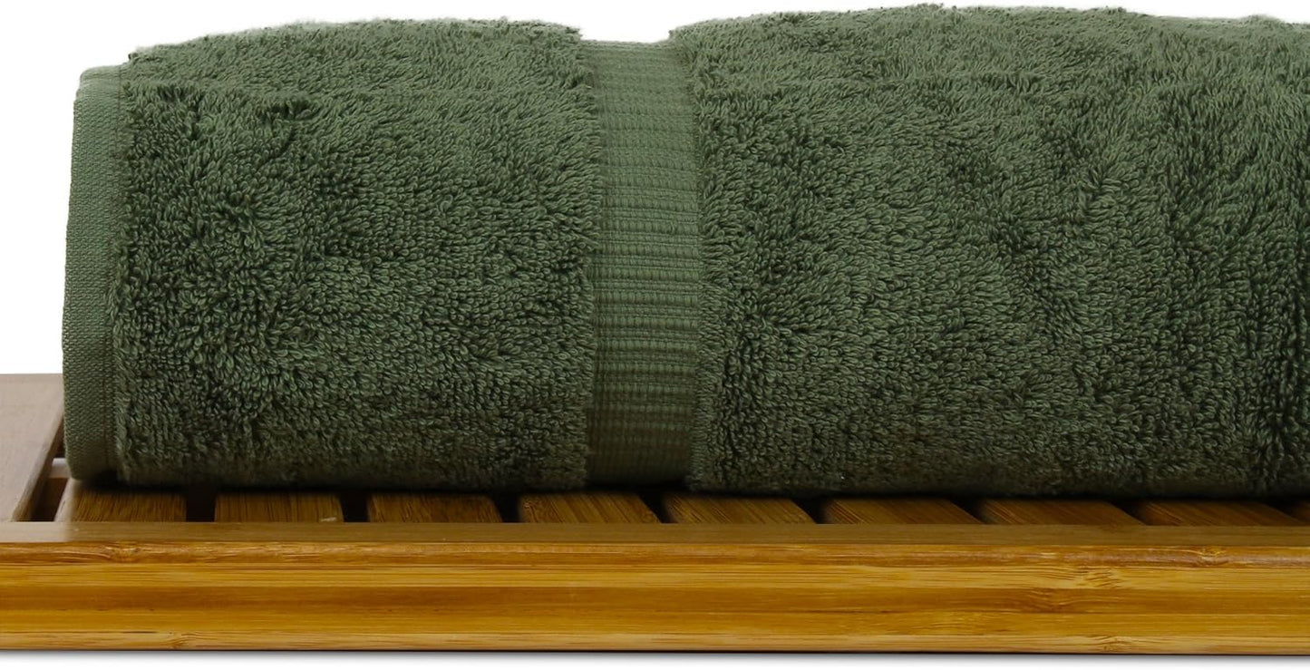 Luxury Hotel & Spa Ultra Soft Bath Towels 100% Turkish Cotton - Moss - Set of 4