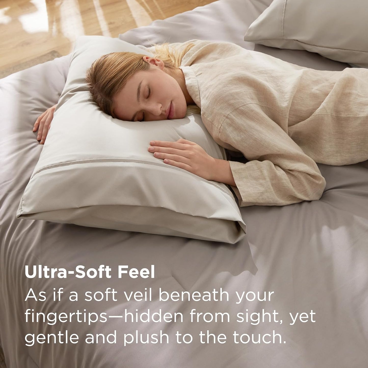 Bedsure Queen Pillow Cases Set of 2 - Brushed Microfiber Pillowcase 2 Pack, Super Soft Pillowcase, Pillow Case Covers with Envelope Closure, Wrinkle, Fade and Stain Resistant, Linen, 20x30 Inches