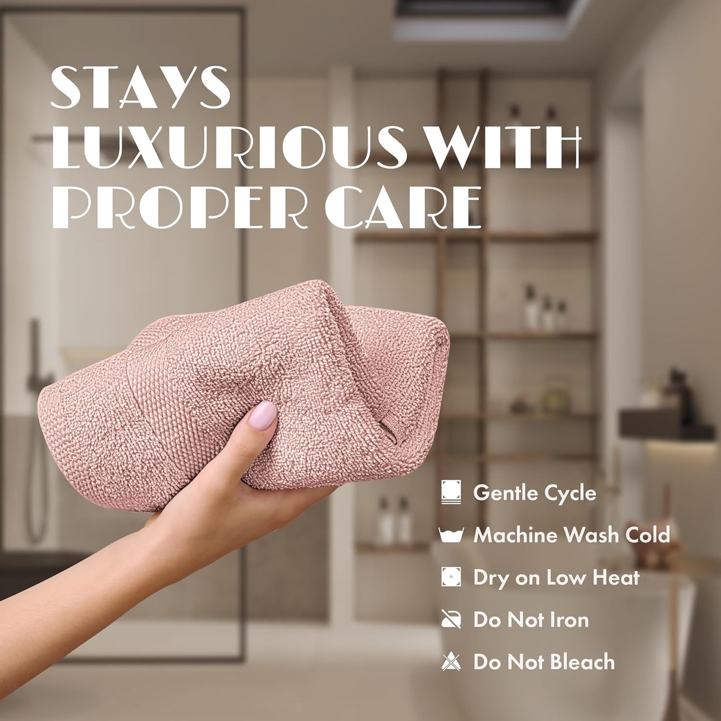 White Classic Pink Washcloths Set for Body and Face Towel, Cotton Wash Cloths Bulk 12 Pack, Spa Fingertip Wash Clothes 12x12 Inch, Soft Absorbent Gym Towels