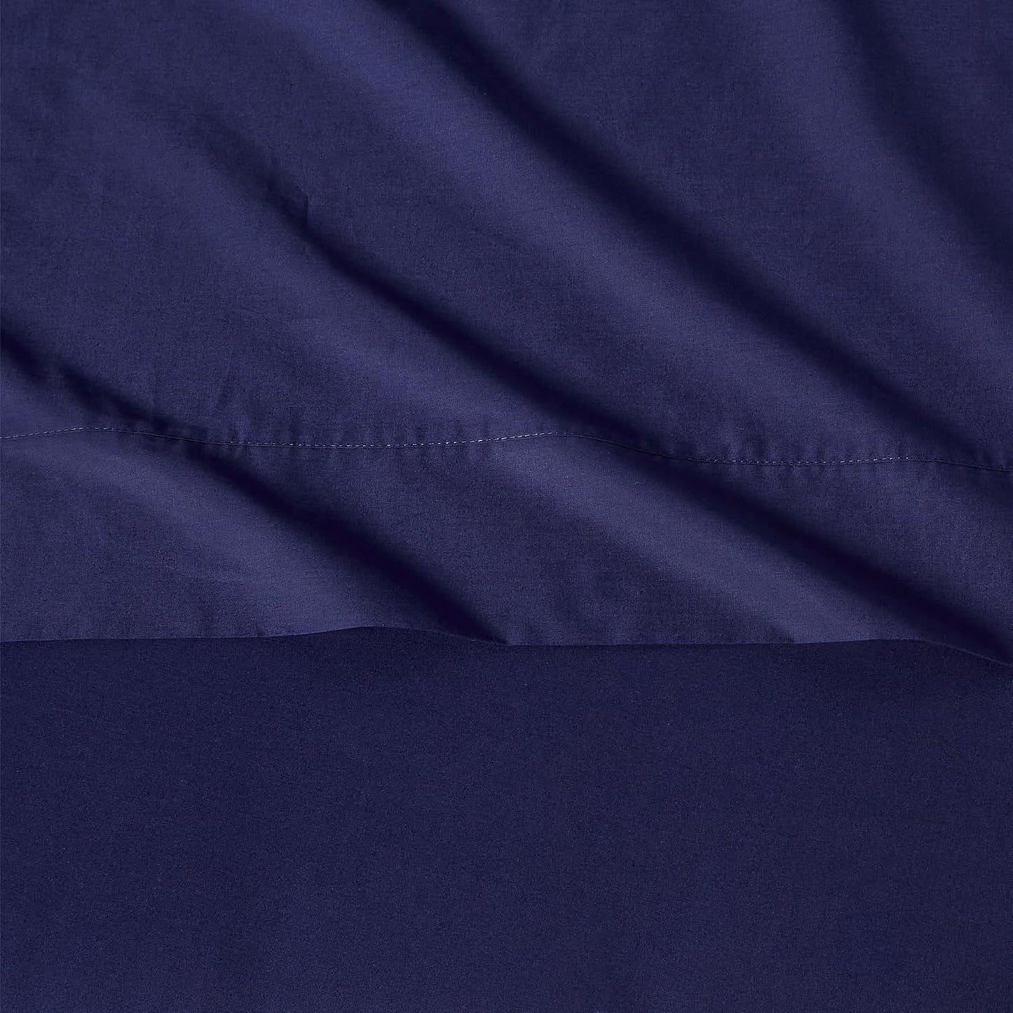 Amazon Basics Soft Organic Cotton Sheet Set with 2-Pieces Pillowcase, Navy Blue, Full