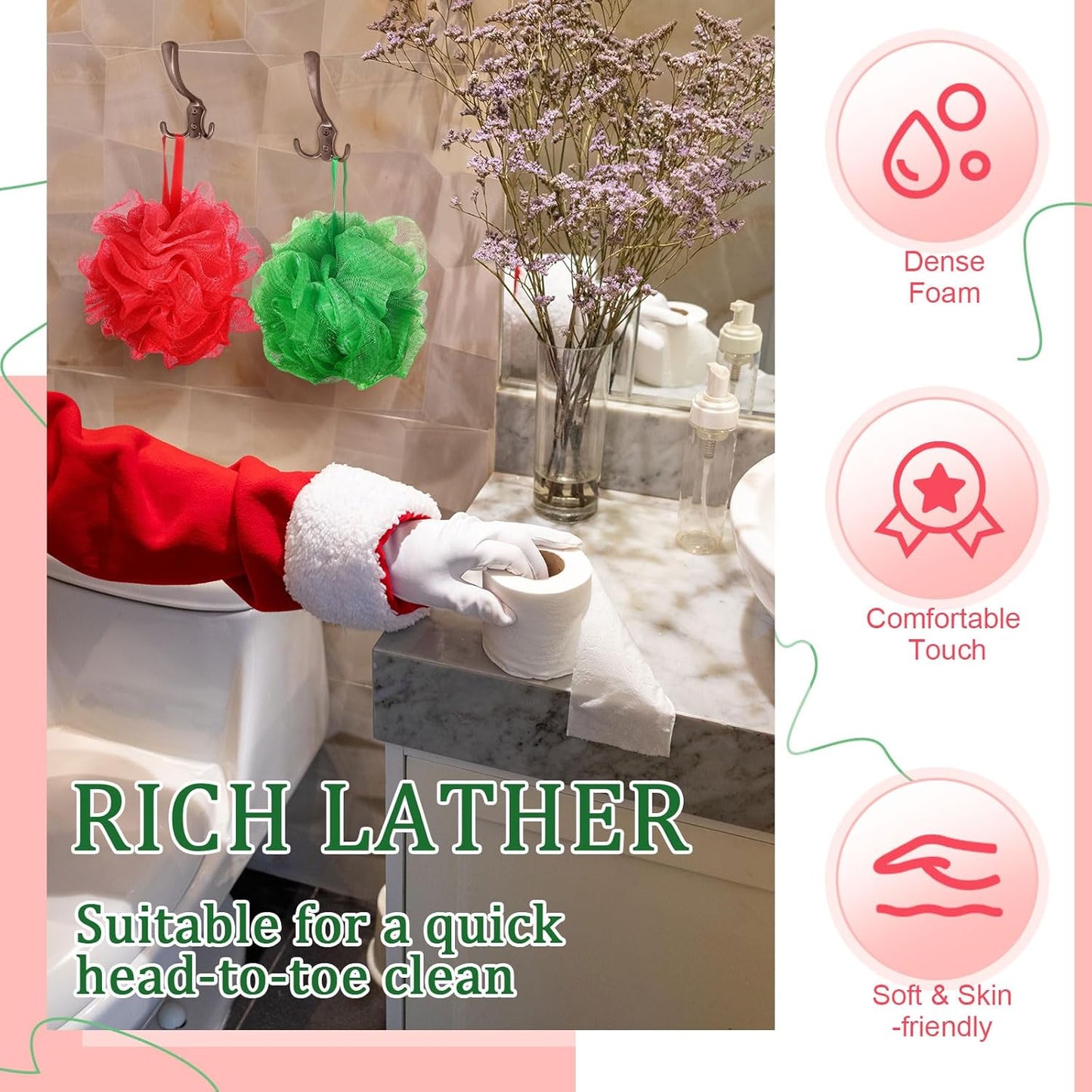 12 Pcs Thanksgiving Bath Loofah Sponge Orange Harvest Loofah Exfoliating Body Scrubber Shower Sponge 50g Mesh Shower Pouf Balls Gift Set for Women Men Bathing Accessories