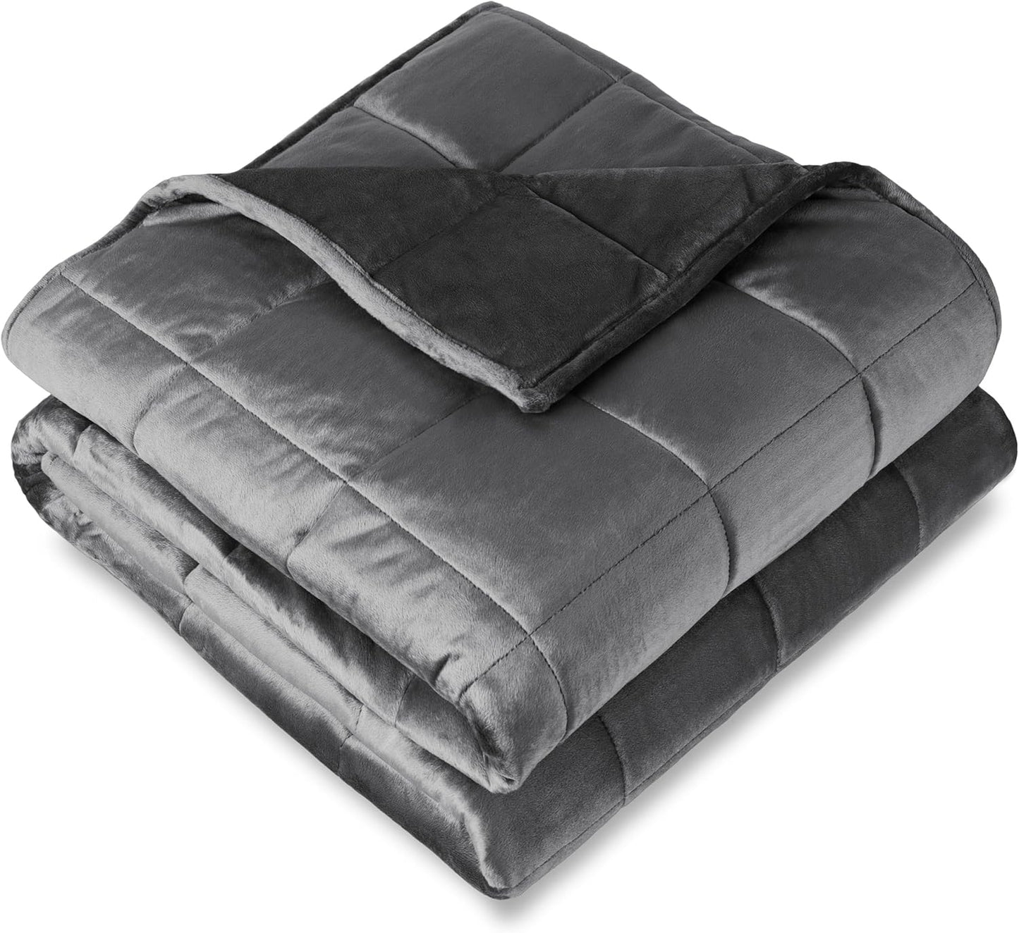 Bare Home Weighted Blanket King Size 25lb (80" x 87") for Adults - Minky Fleece - Premium Heavy Blanket Nontoxic Glass Beads (Grey, 80"x87")