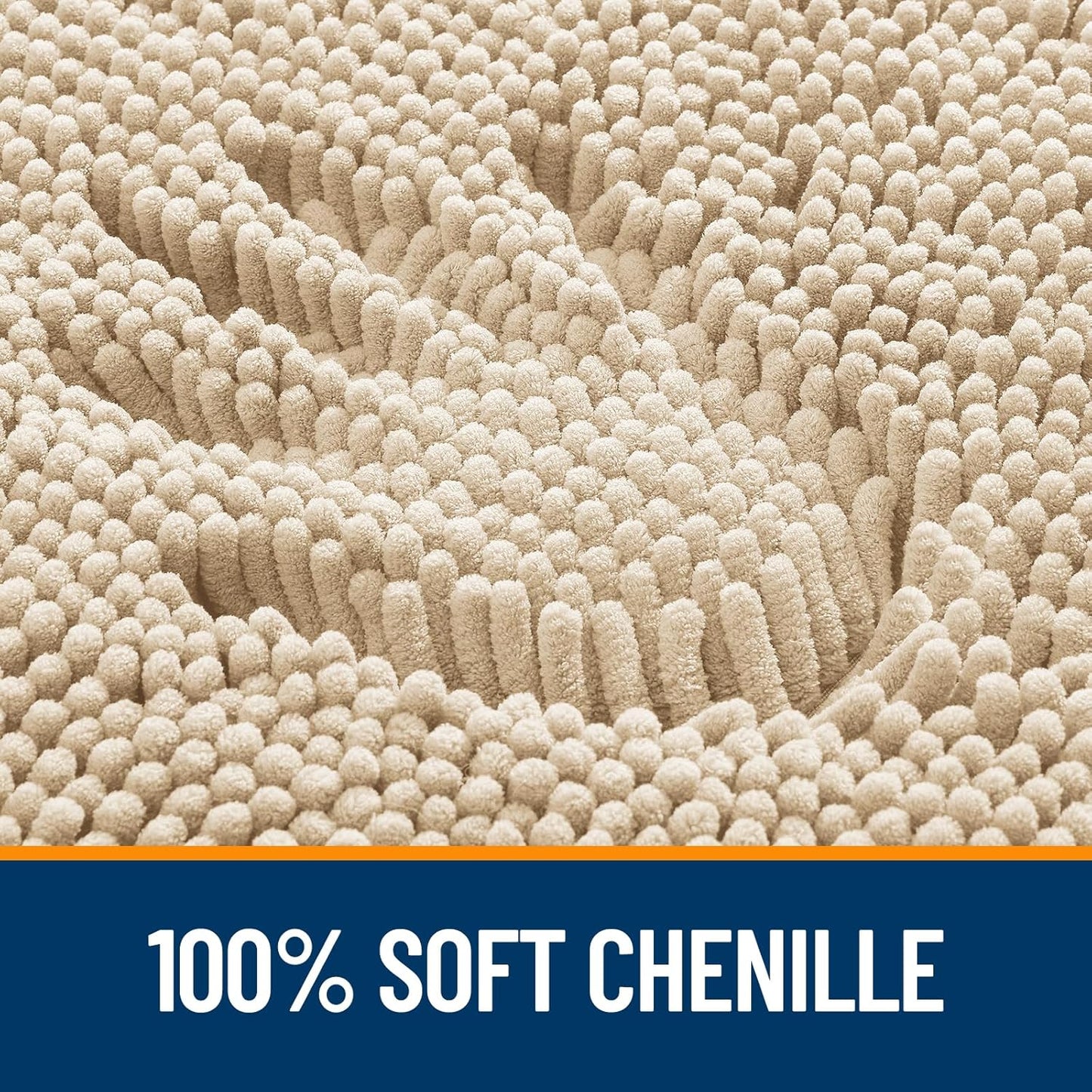 OLANLY Bathroom Rugs 70x24, Extra Soft Absorbent Chenille Bath Rugs, Rubber Backing Quick Dry, Machine Washable Bath Mats for Bathroom Floor, Tub and Shower, Home Decor Accessories, Beige