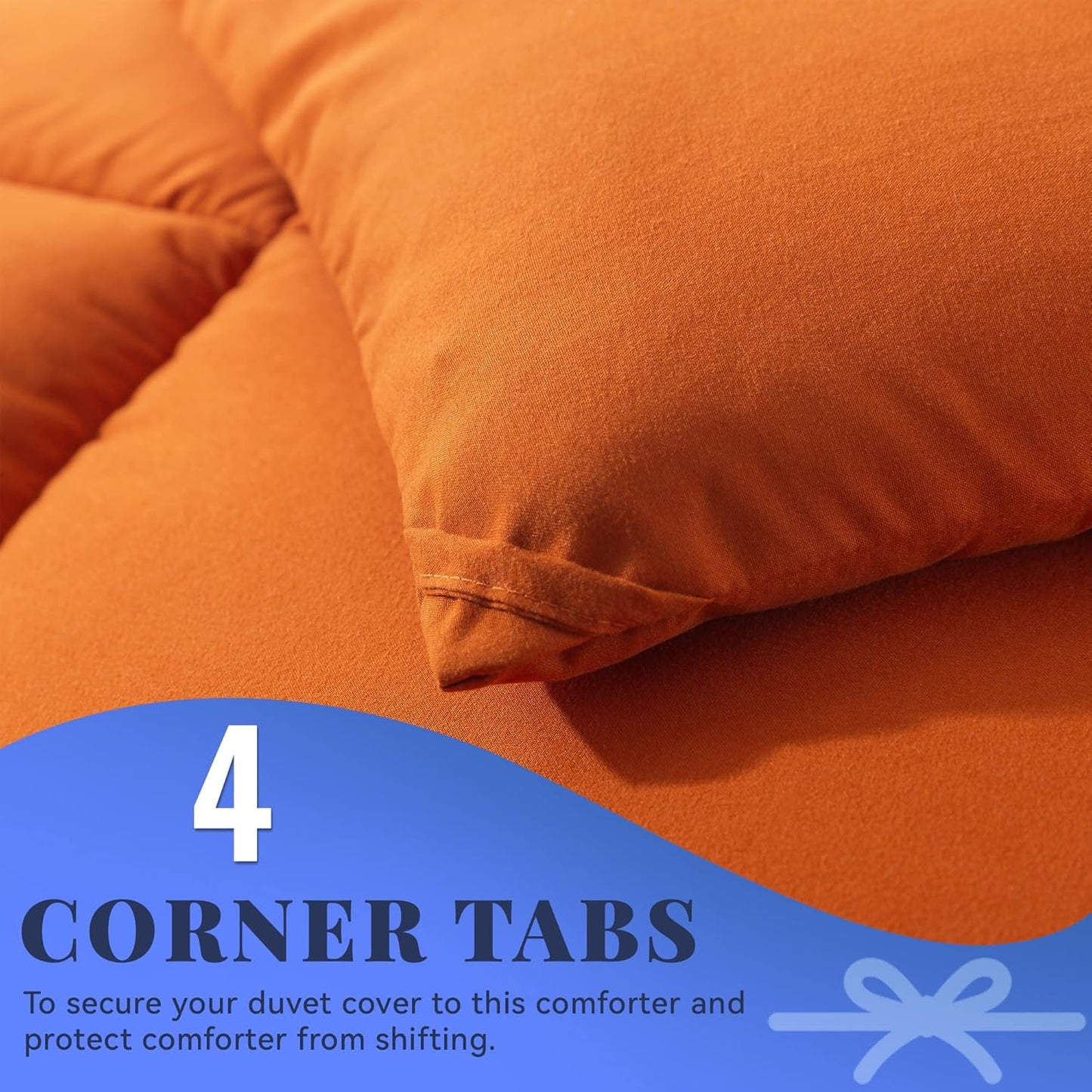 Cosybay Down Alternative Comforter (Burnt Orange, Queen) - All Season Soft Quilted Queen Size Bed Comforter -Lightweight Duvet Insert with Corner Tabs -Winter Summer Warm Fluffy, 88x92inches
