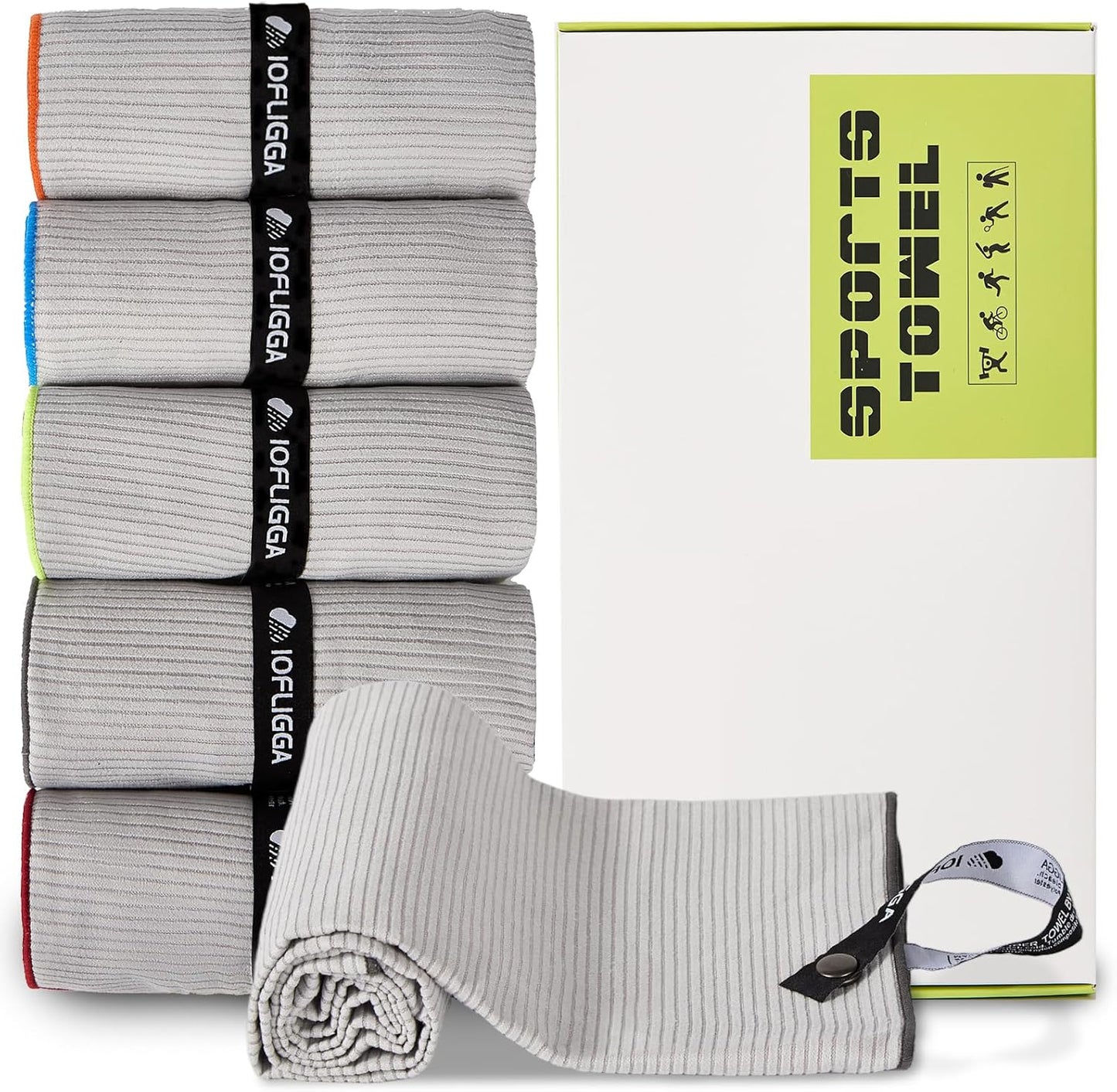 5 Pack Microfiber Gym Towels – Quick Dry, Super Absorbent, Lightweight & Compact Sweat and Workout Towels for Travel, Camping, Hot Yoga, Beach, and Sports (12 * 40" (5 Pack))