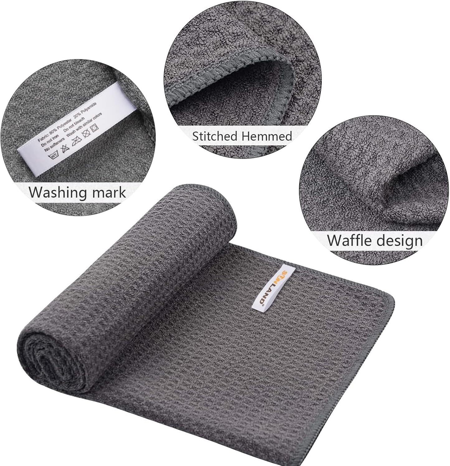 SUNLAND Microfiber Sports Workout Towels Fast Drying Fitness Sweat Towels for Men & Women Lightweight Multi-Purpose Gym Exercise Towel