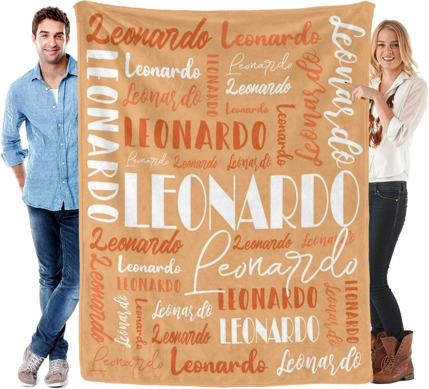 Name Blanket Personalized Blanket for Adult Kids Flannel Customize Throw Blanket Custom (Color 05, 60 x 80 Inches)
