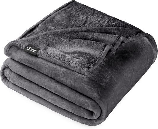 Bare Home Fleece Blanket - King Size - Ultra-Soft Lightweight for Bed, Sofa, and Couch - Luxury Microplush - Cozy Warm Blanket (King, Forged Iron Grey)