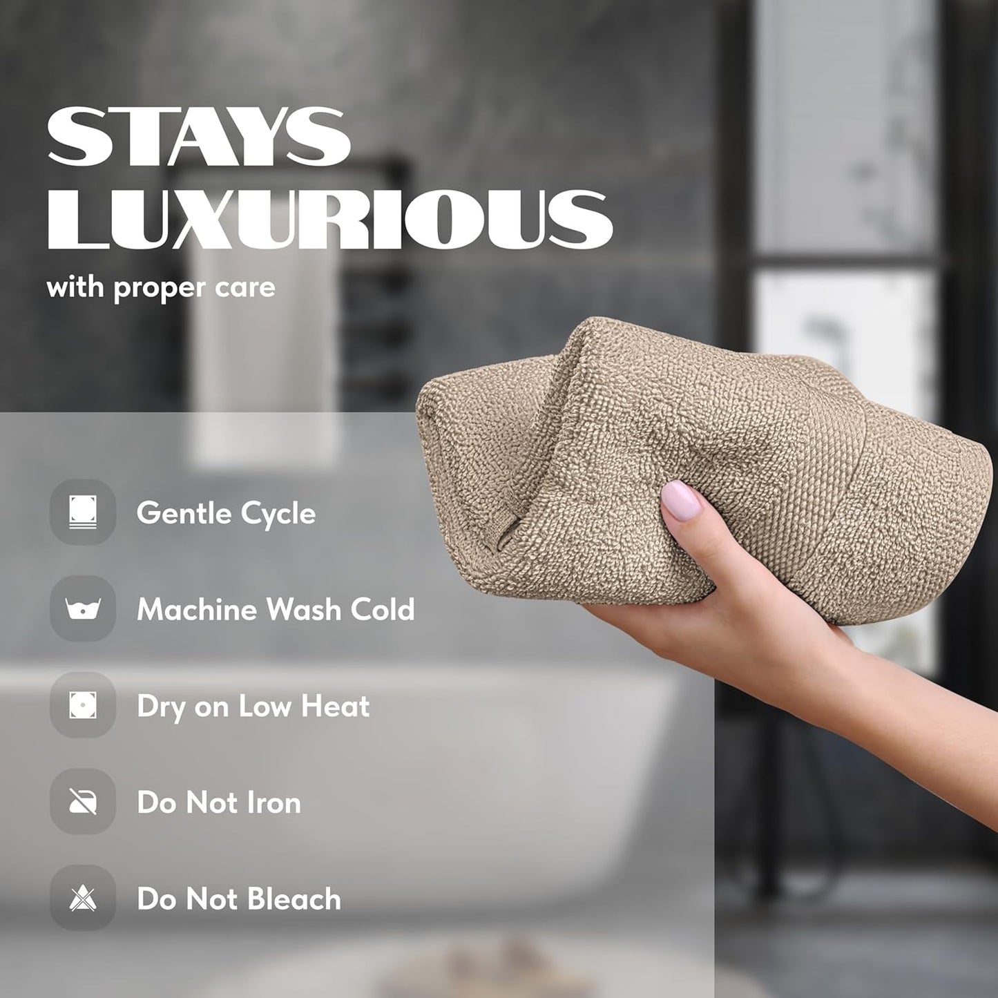 White Classic Wealuxe Taupe Hand Towels for Bathroom [12 Pack] Cotton Hand Towel Bulk for Gym, Kitchen and Spa, 16x27 Inches Soft Highly Absorbent Quick Dry Terry Salon Towels
