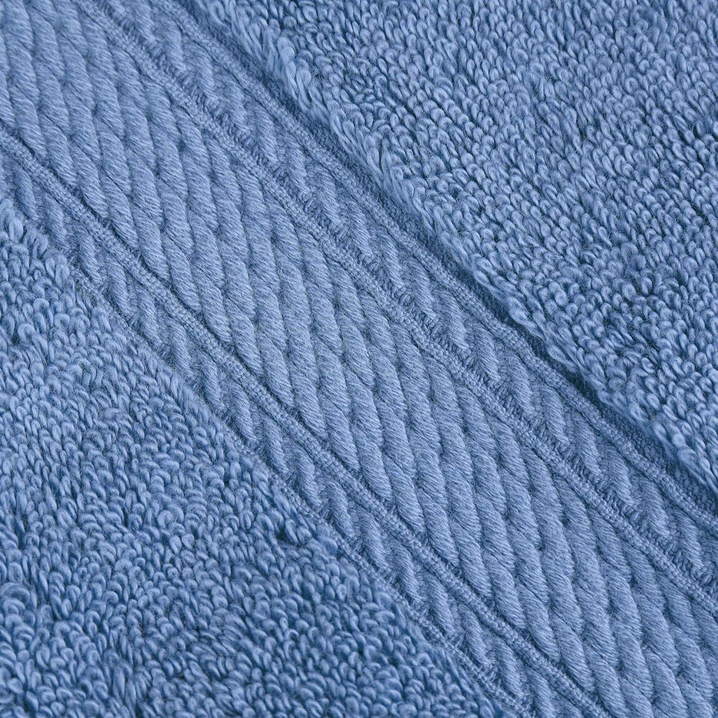 SUPERIOR Egyptian Cotton Pile 9 Piece Towel Set, Includes 3 Bath, 3 Hand, 3 Face Towels/Washcloths, Ultra Soft Luxury Towels, Thick Plush Essentials, Guest Bath, Spa, Hotel Bathroom, Denim Blue