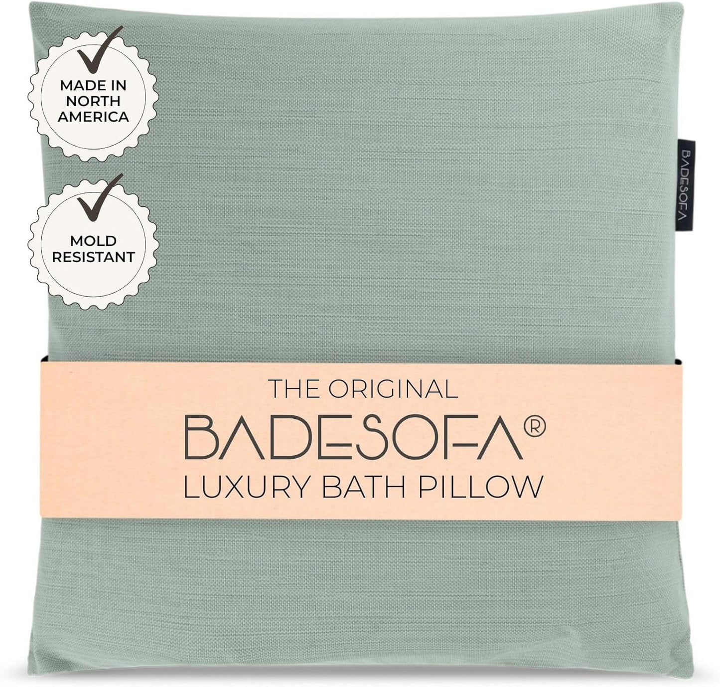 BADESOFA® Luxury Bath Pillow M - Lusciously Soft & Comfortable Tub Pillow for Bathtub - Washable & Quick-Drying Bath Back Pillow - Non-Slip Full Body Tub Pillow - Luxury Spa Cushion in Green